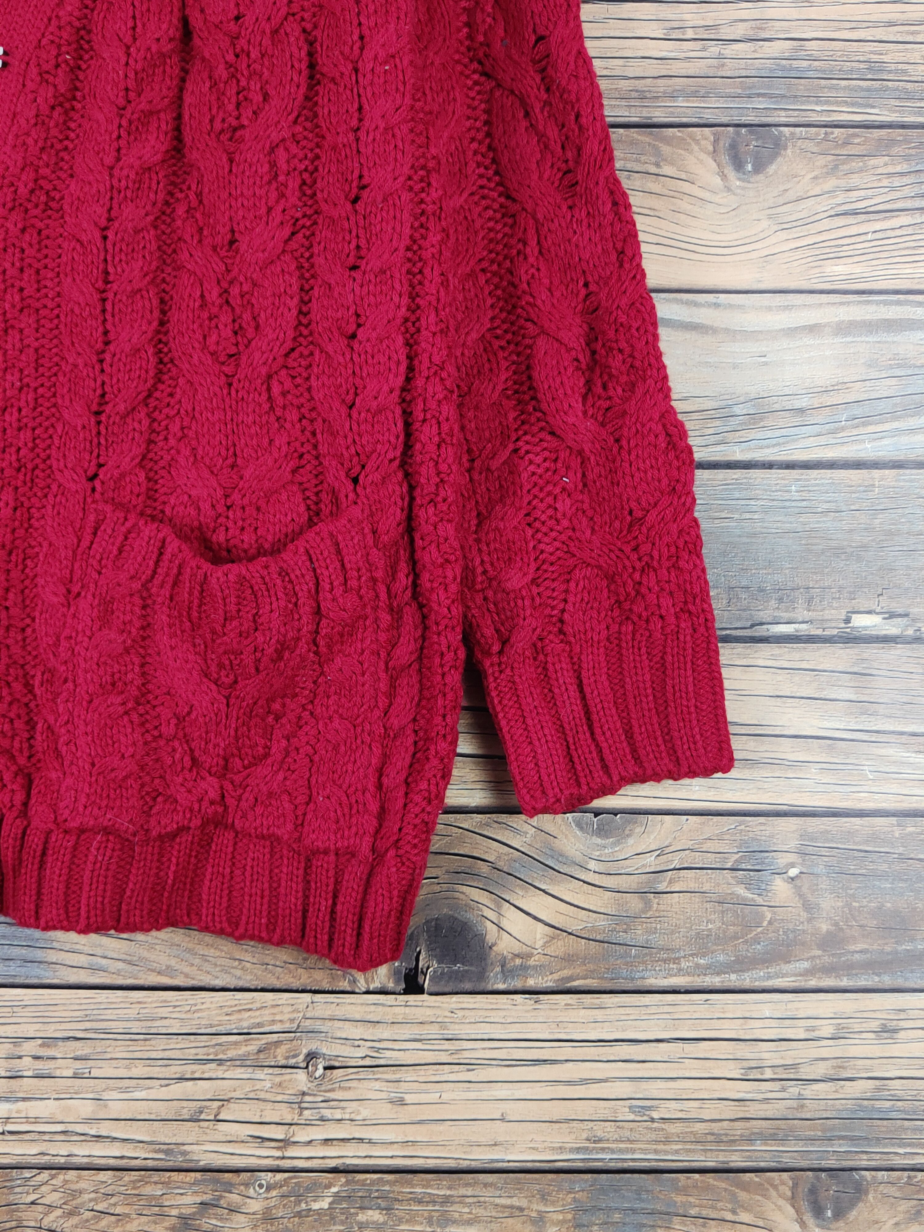 Aran Isles Knitwear × Japanese Brand GU Red cable Knitwear Cardigan #W1435 Size US S / EU 44-46 / 1 - 6 Thumbnail