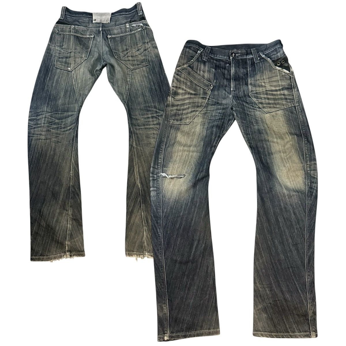 Edwin 🇯🇵 Vintage 90s Japanese Distressed Edwin Curve Black Denim Size US 31 - 1 Thumbnail