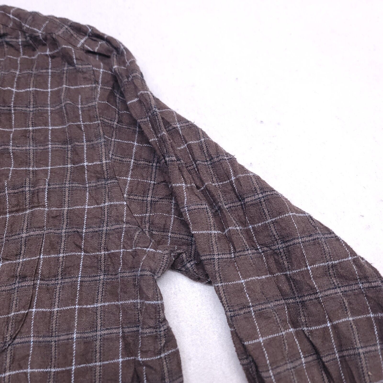 Croft & Barrow Croft & Barrow Windowpane Flannel Shirt Mens Size XL Brown Size US XL / EU 56 / 4 - 5 Thumbnail