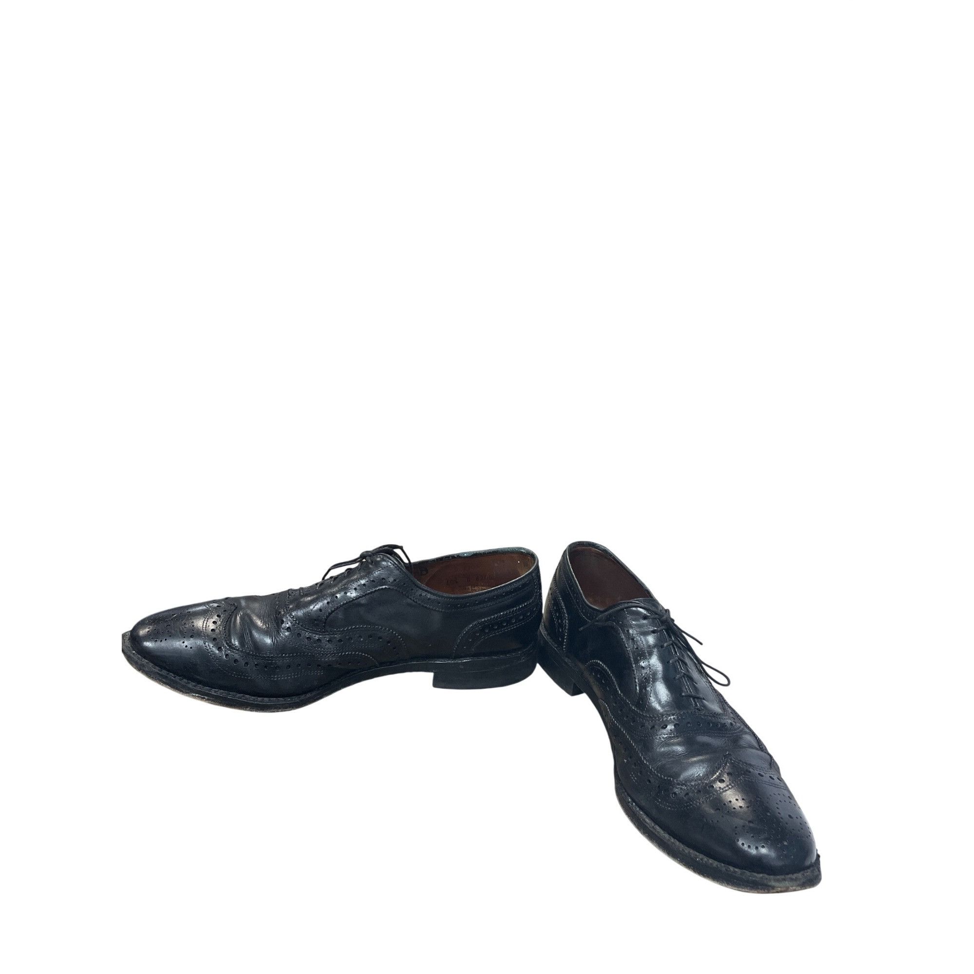 Allen Edmonds Allen Edmonds McAllister Mens Black Leather Wingtip Oxfords Size US 10.5 / EU 43-44 - 2 Thumbnail
