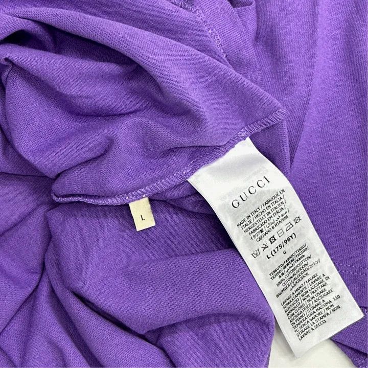 Gucci Gucci Purple Logo Print Short Sleeve T-Shirt-2507 Size L / US 10 / IT 46 - 3 Thumbnail
