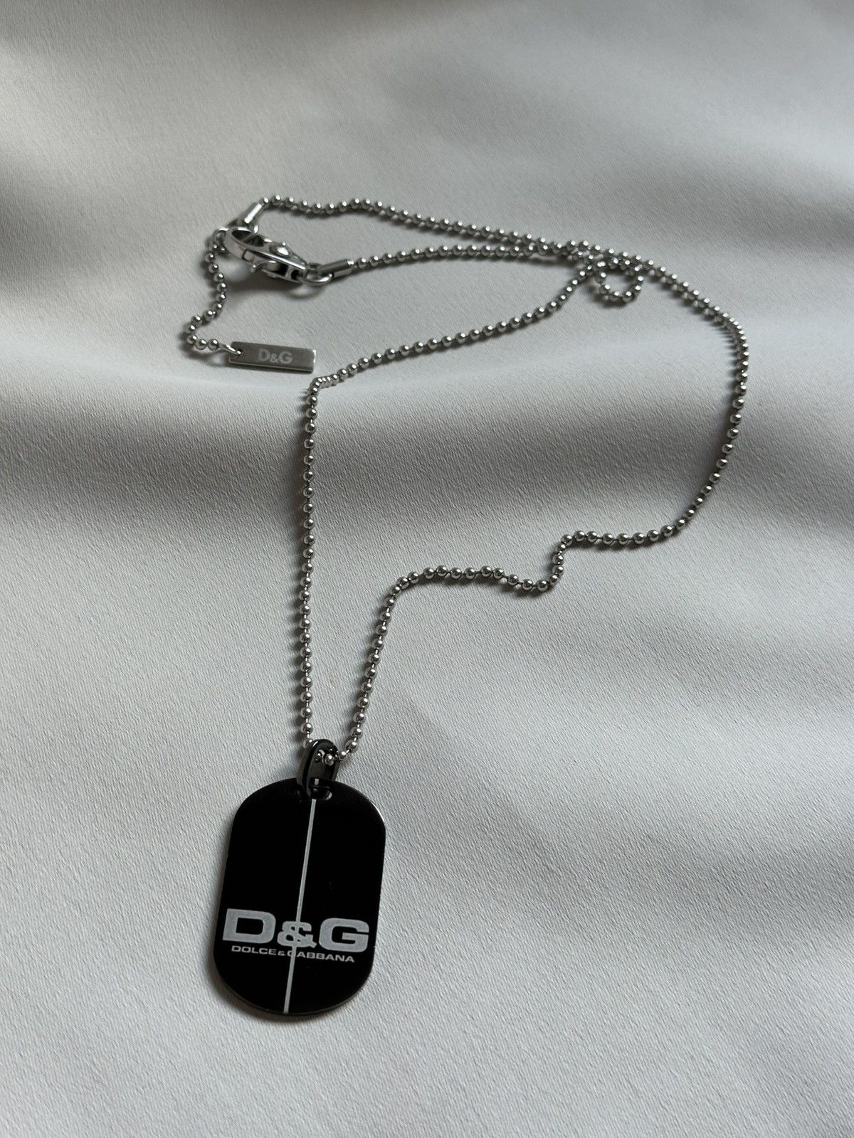 Dolce and Gabbana D&G Jewels logo dog tag necklace 00’s