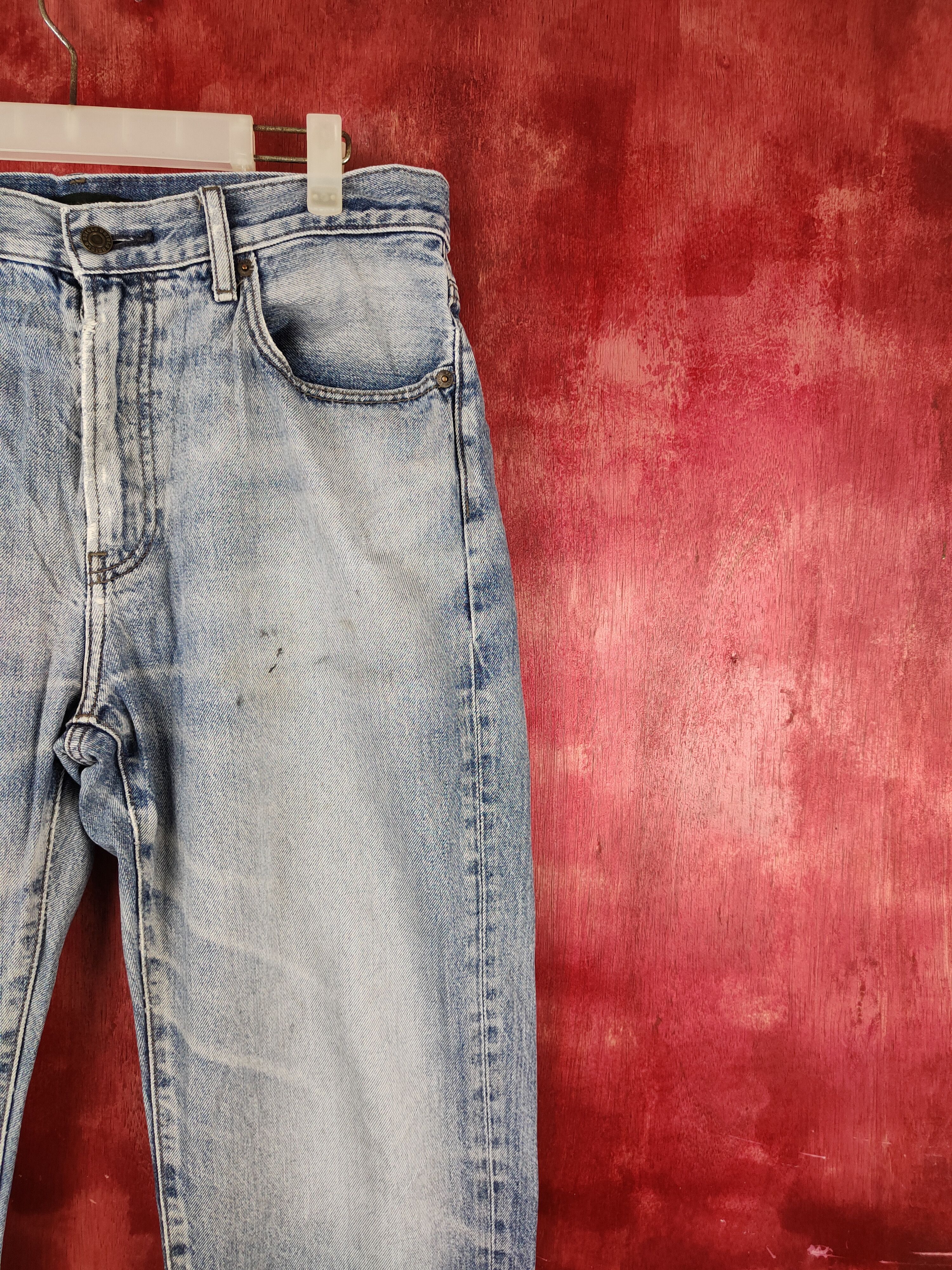 Japanese Brand Uniqlo Blue Faded Distressed Ripped denim Jeans #S679 Size US 32 / EU 48 - 5 Thumbnail
