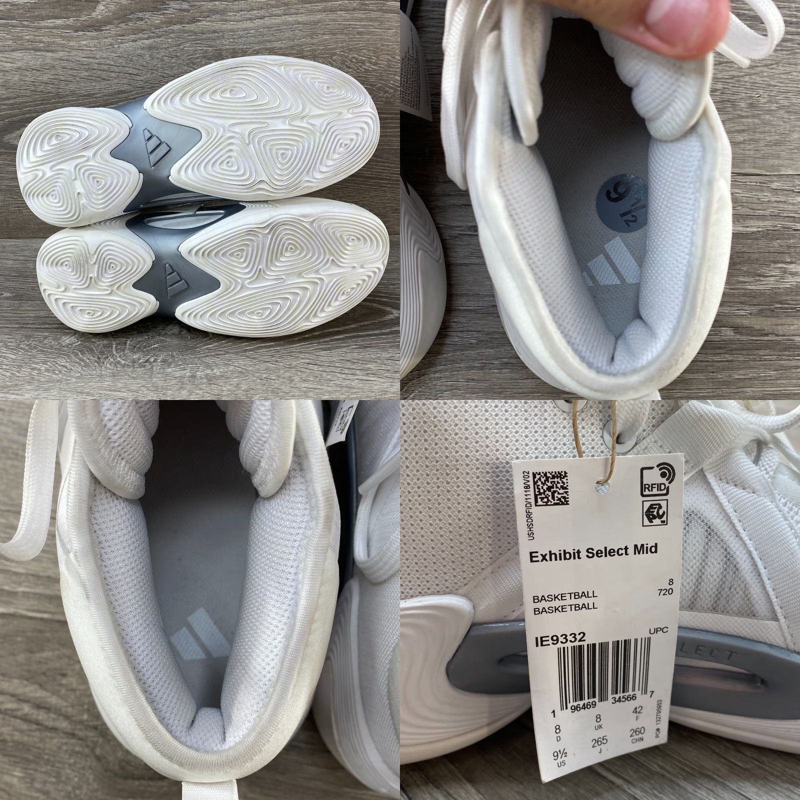 Adidas Adidas Women Exhibit Select Mid Basketball Sneakers White/Silver Metallic SZ 9.5 Size US 8 / IT 38 - 8 Thumbnail