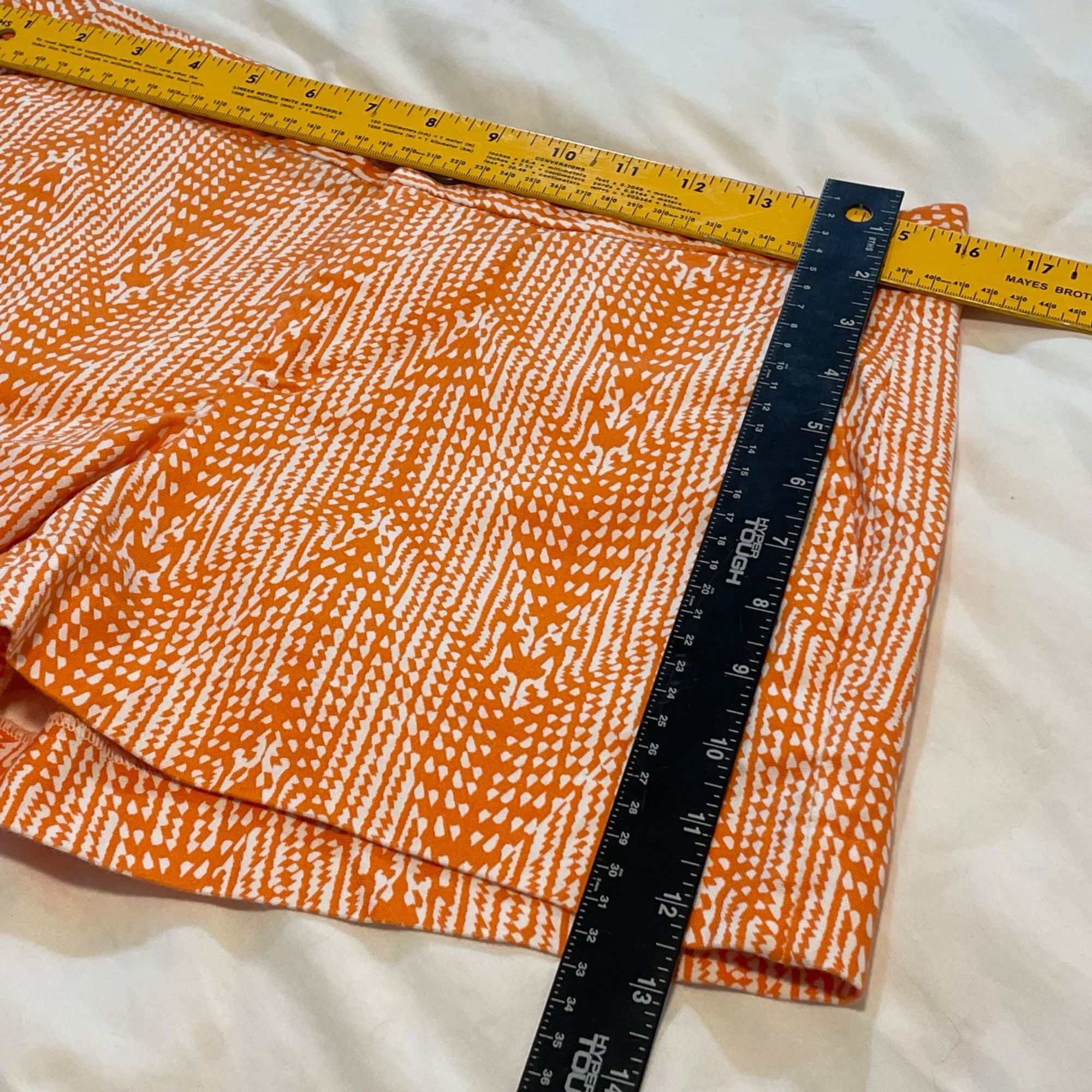 J.Crew J. Crew Orange & White Patterned Womens Shorts Size 6 Cotton Size 28" / US 6 / IT 42 - 6 Thumbnail
