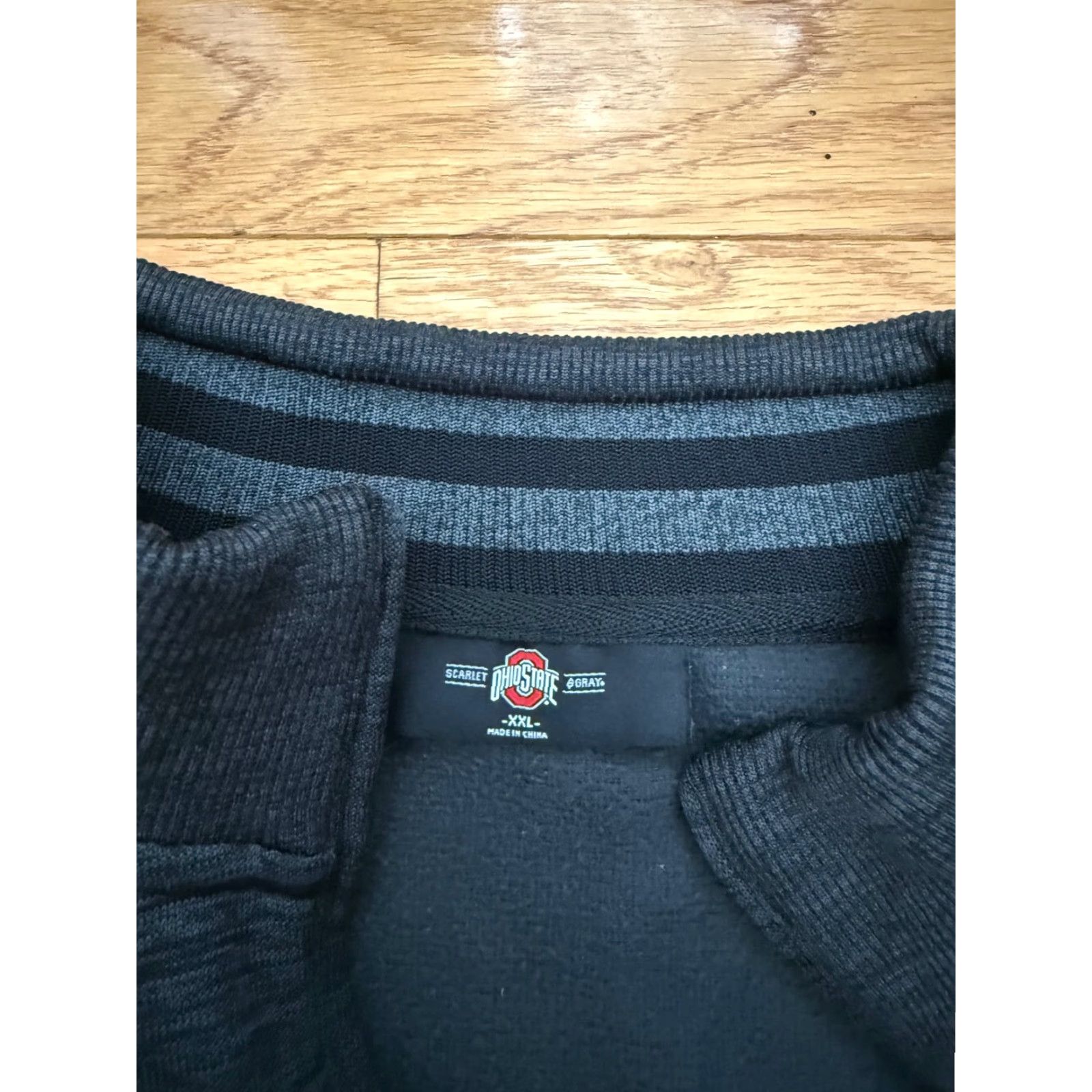 Vintage Ohio State Buckeyes 1/4 Zip Lightweight Pullover Mens 2XL Gray Knit Zip Mock Neck Size US XXL / EU 58 / 5 - 4 Thumbnail
