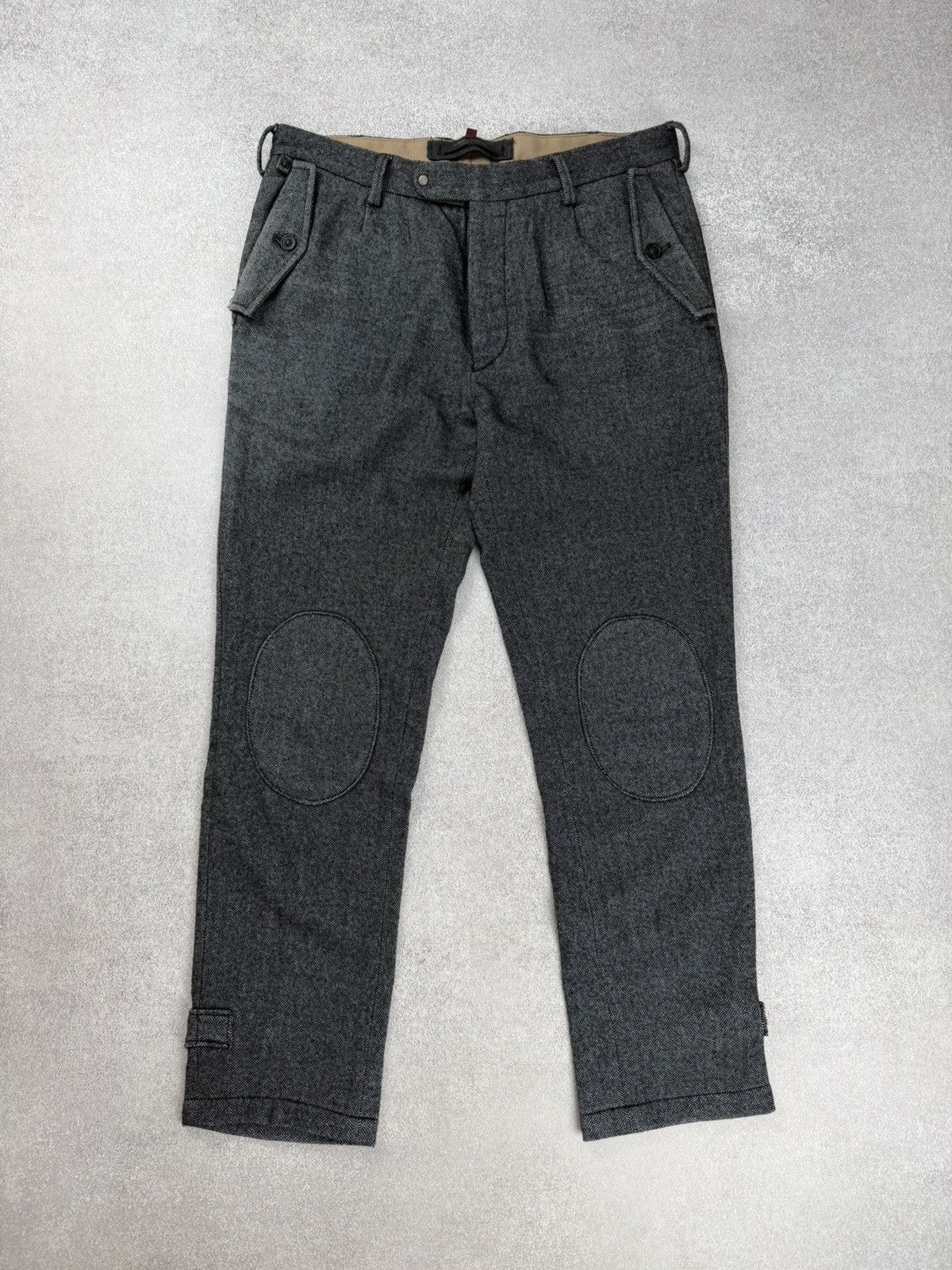 Messagerie Messagerie Gray Herringbone Wool Trousers Pants Size 46 Size US 32 / EU 48 - 1 Thumbnail