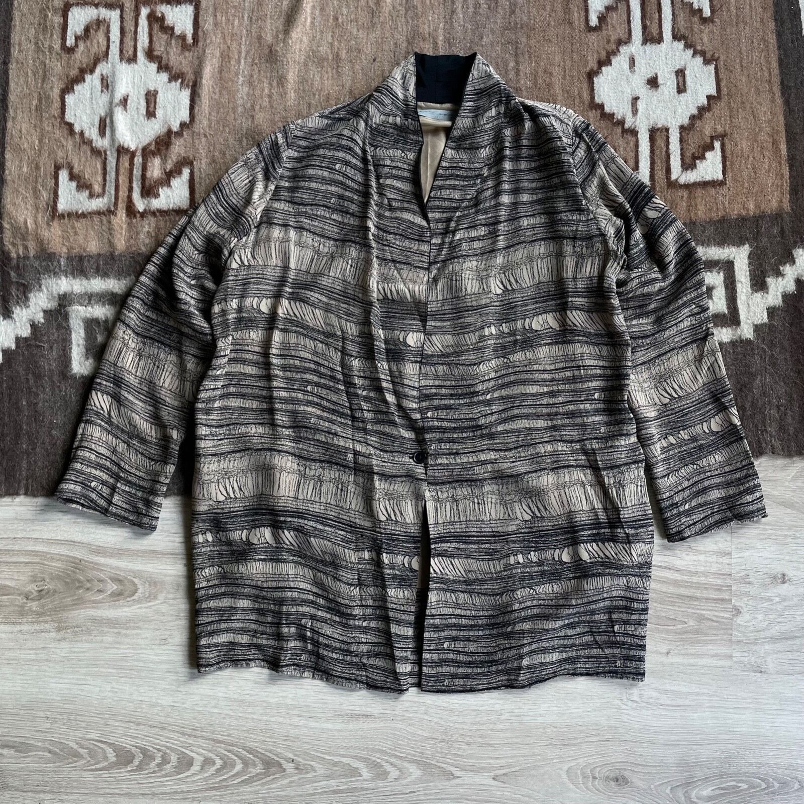 Vintage Raquel Allegra USA Made Silk Blazer Jacket 9163AC Size L / US 10 / IT 46 - 1 Thumbnail