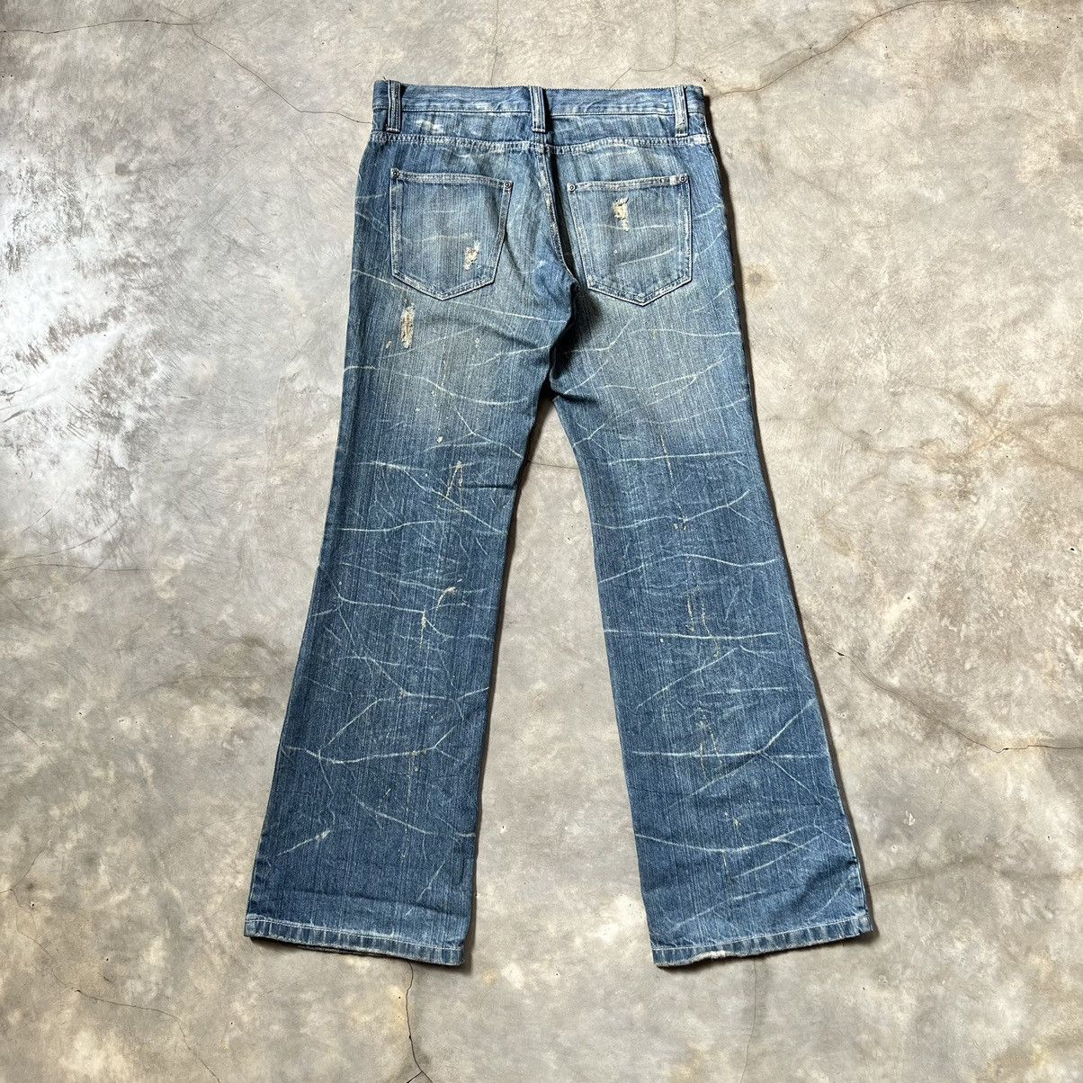Tornado Mart 2000s Nylaus Tornado Mart Style Distressed Flare Jeans Size US 31 - 2 Thumbnail