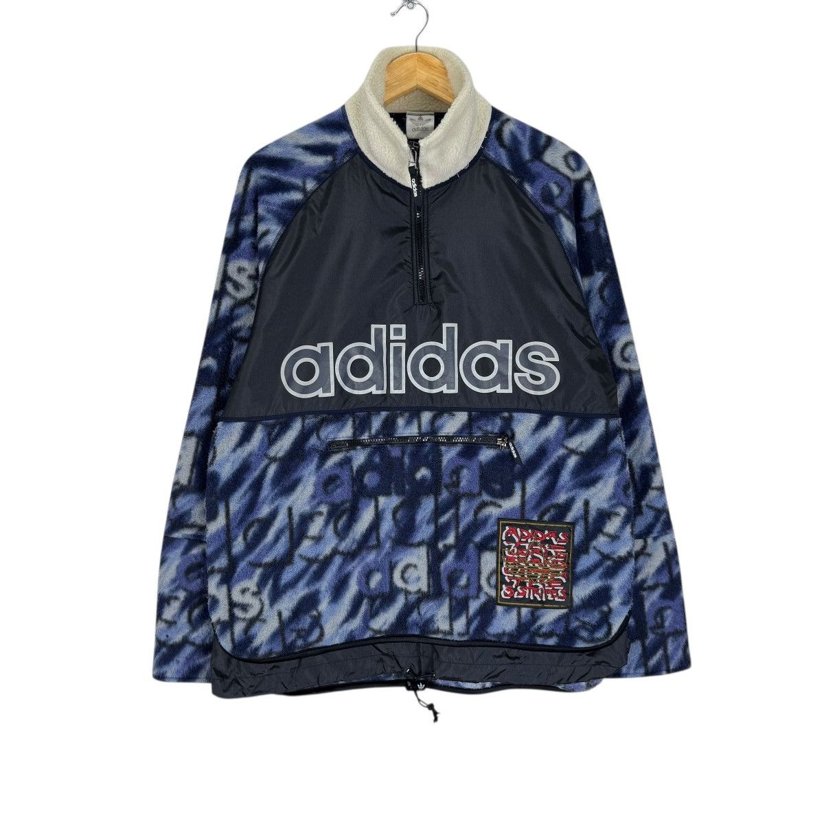 Adidas 🔥ADIDAS FLEECE ANORAK OVER PRINT JACKET Size US M / EU 48-50 / 2 - 2 Thumbnail