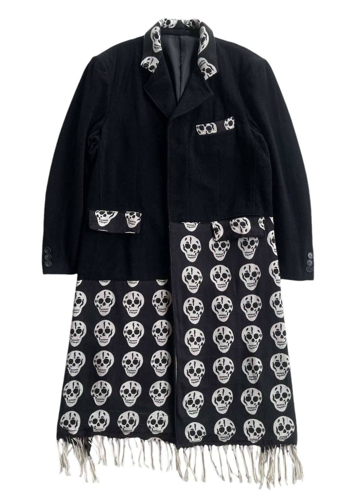 Japanese Brand Nicole St Gilles Skulls Patchwork Overcoat Size US L / EU 52-54 / 3 - 1 Thumbnail