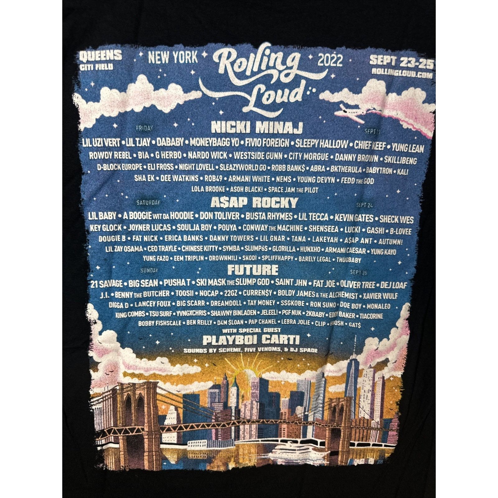 &Daughter Rolling Loud Tshirt NYC 2022 Size M Big Apple Black Size US M / EU 48-50 / 2 - 6 Thumbnail