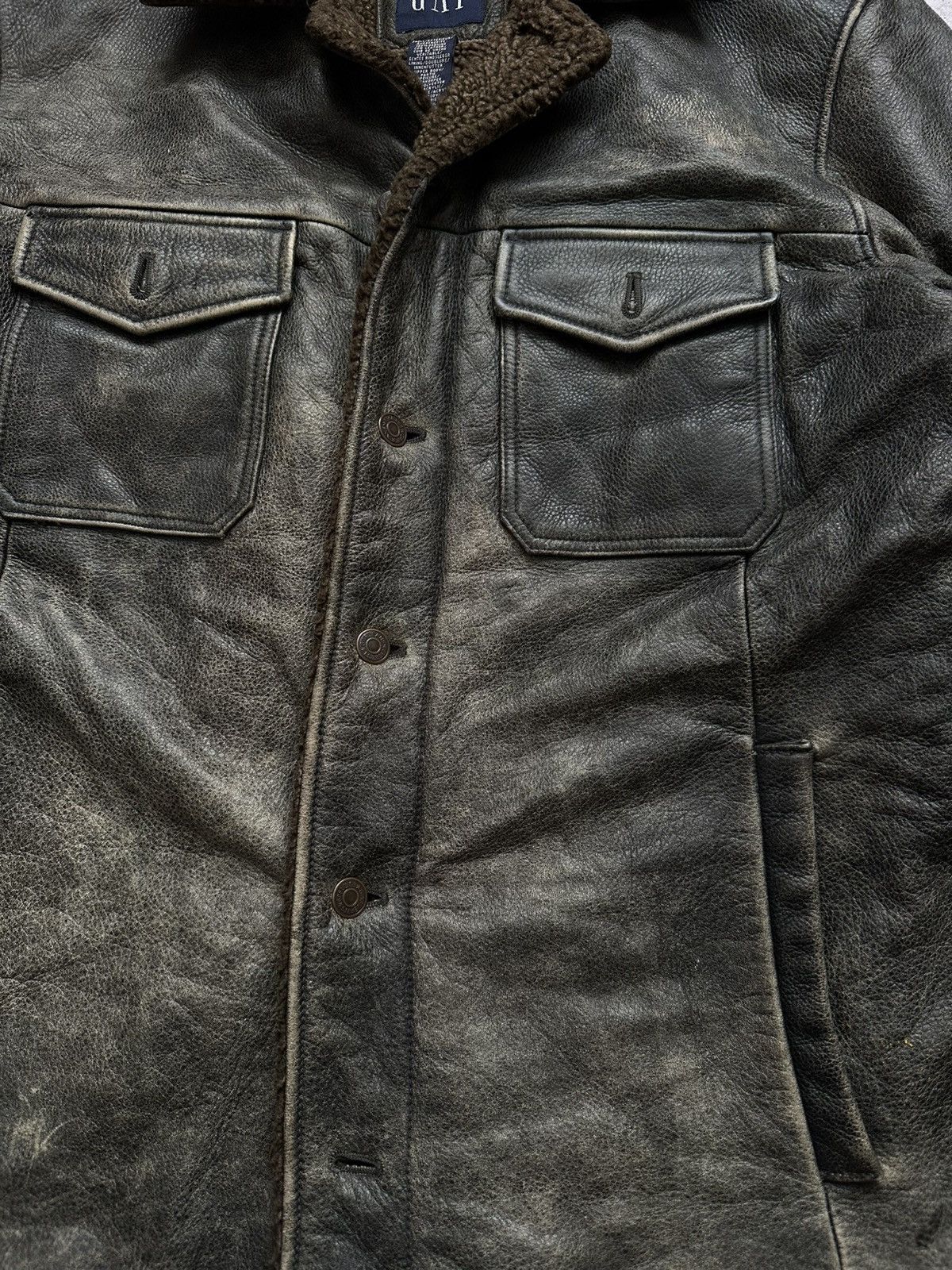 Gap Vintage Gap Distressed Sherpa Leather Coat Size US M / EU 48-50 / 2 - 4 Thumbnail