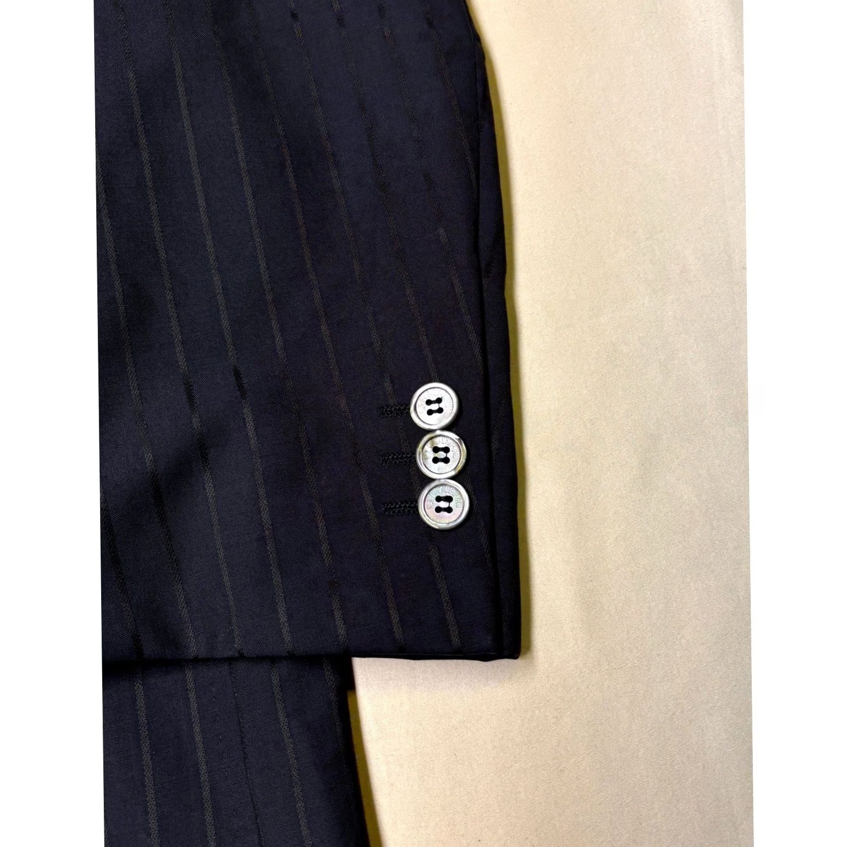 Pal Zileri Pal Zileri Cerimonia Mens Navy Pinstripe 100s Wool Blazer Italy 54R Eu 44R US Size 44R - 3 Thumbnail