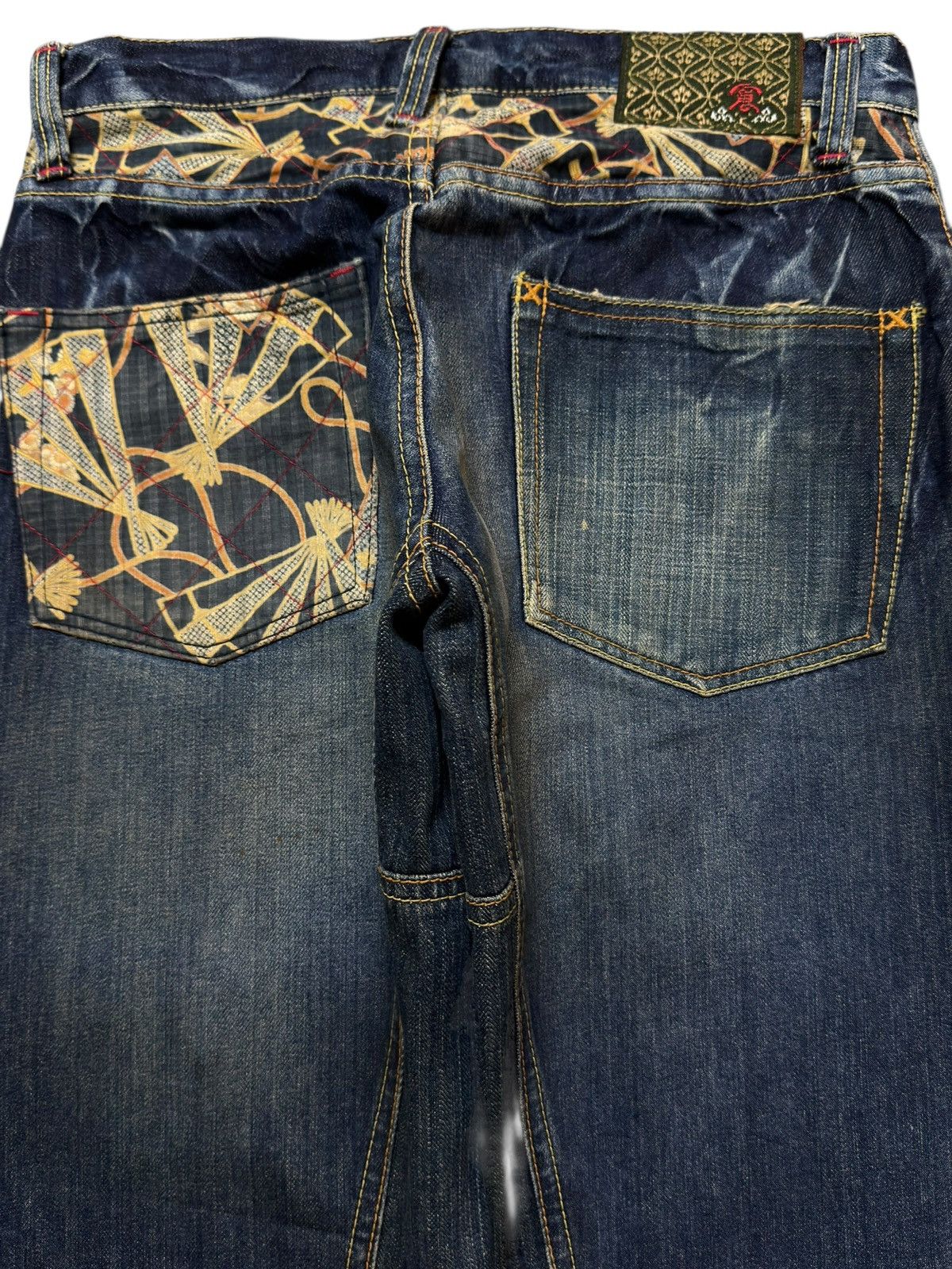Eternal Vtg 90s Japan Eternal Faded Thunder Wash Distressed Wide Leg Size US 31 - 5 Thumbnail