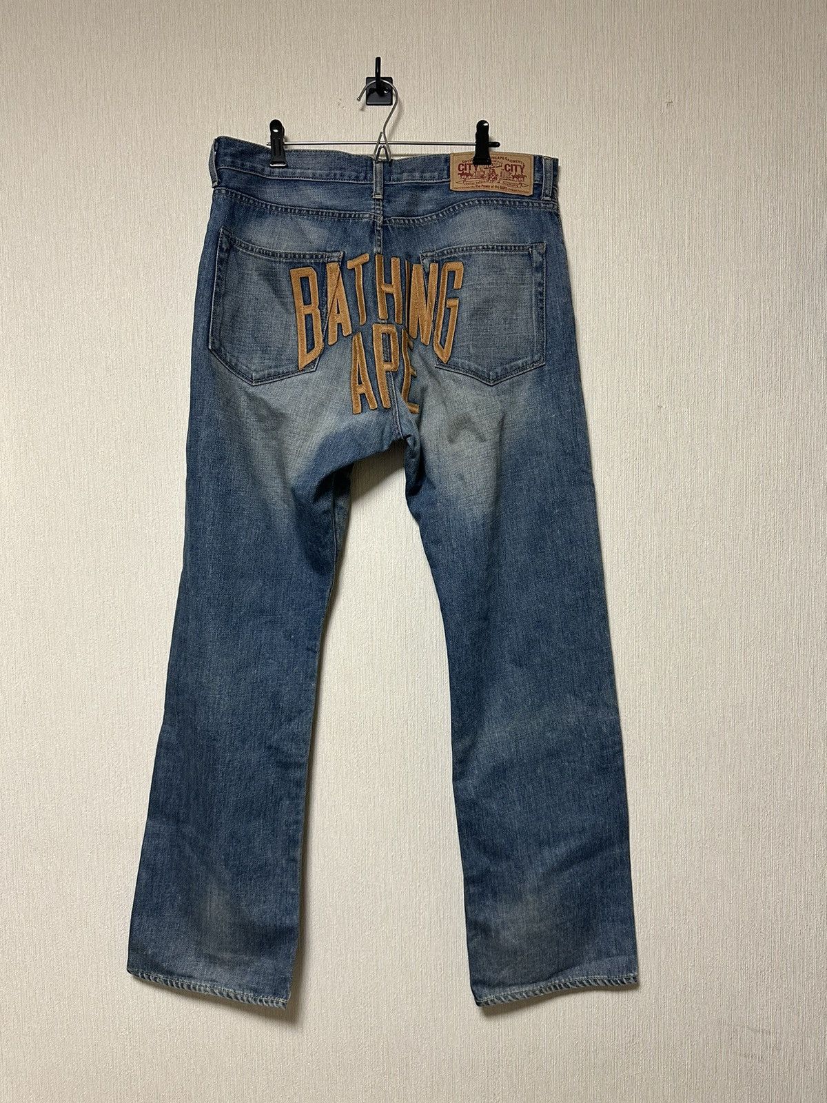 image of Bape x Nigo Nyc Logo Denim in Blue, Men's (Size 36)