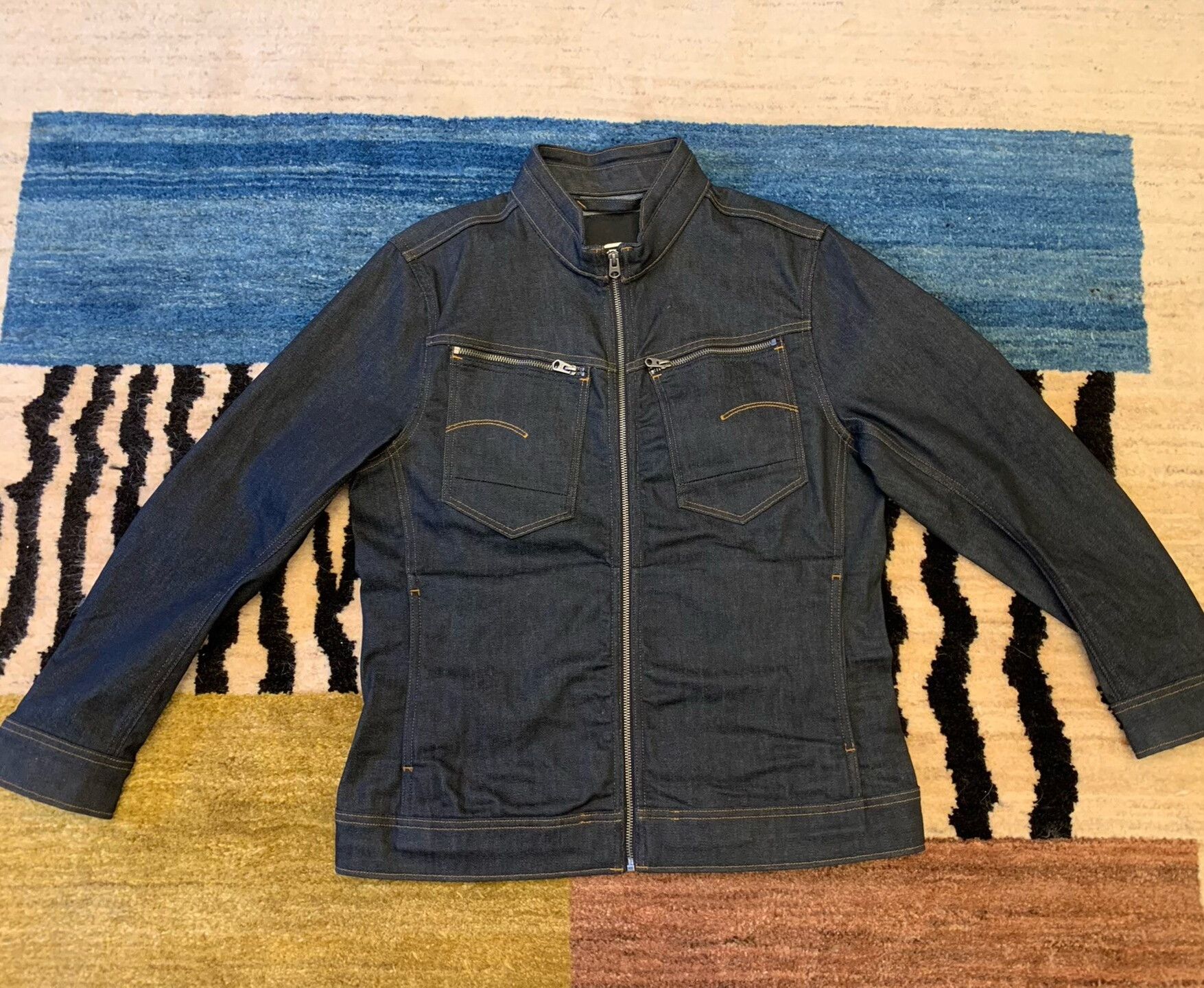 G-Star G-star Slim Fit Moto Raw Denim Jacket Size US L / EU 52-54 / 3 - 1 Thumbnail