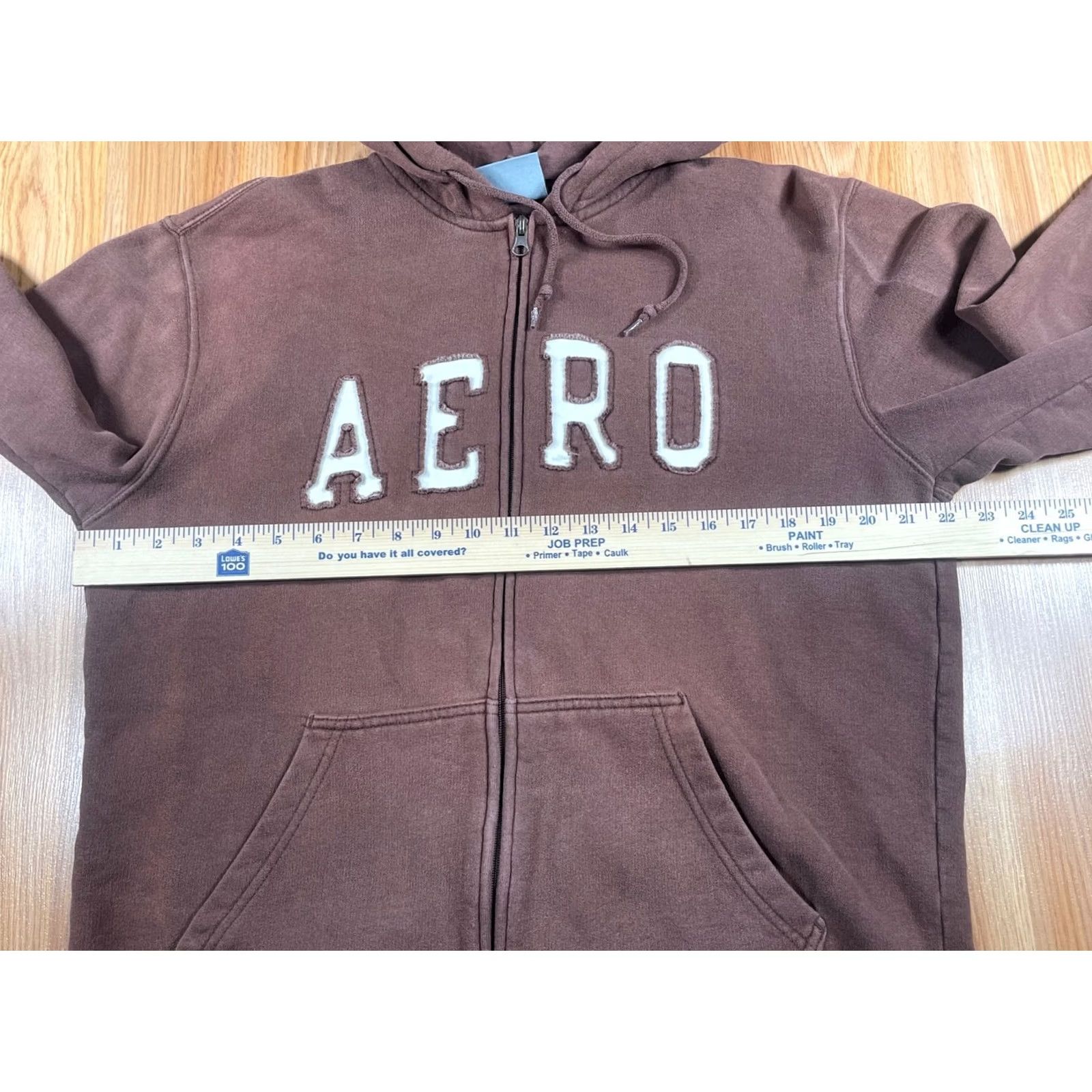Vintage Aéropostale Hoodie Mens M Medium Brown Full Zip Sweatshirt Cotton Polyester Blend Size US M / EU 48-50 / 2 - 5 Thumbnail