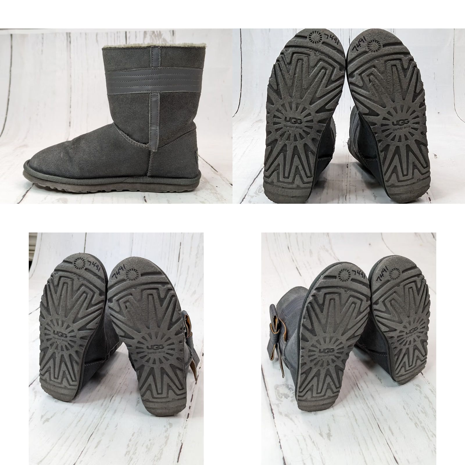 Ugg UGG Suede Boots Womens 9 Gray Bow Shearling Lined Winter Warm Short Platform 1 in Casual Boots Womens 9 Gray Bow Shearling Lined Winter Classic Size 30" / US 8 / IT 44 - 10 Thumbnail