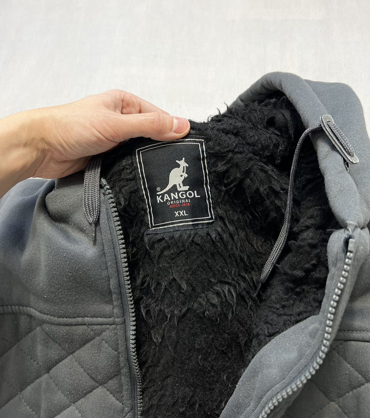 Insulated jacket Kangol multi logo fur from the inside