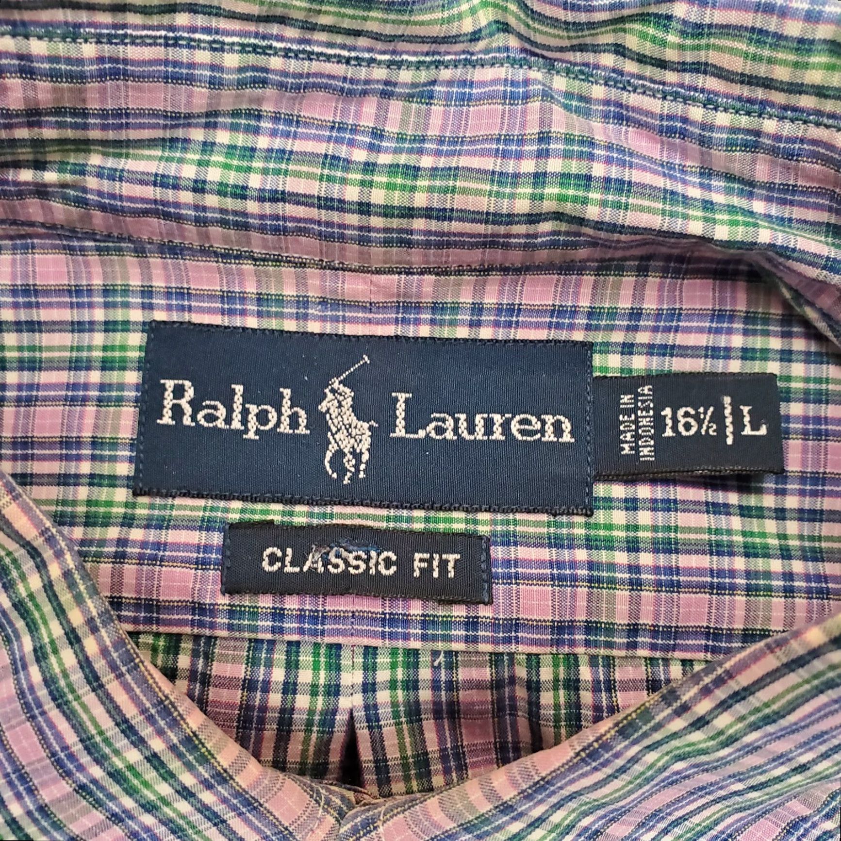 Ralph Lauren Ralph Lauren Shirt Men Large Lavender Green Plaid Button-Down Casual Pony Classic Fit Size US L / EU 52-54 / 3 - 6 Thumbnail