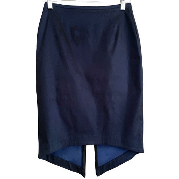 Other Vintage Blue Iridescent Fishtail Taffeta Midi Pencil Skirt Size 28" / US 6 / IT 42 - 1 Thumbnail