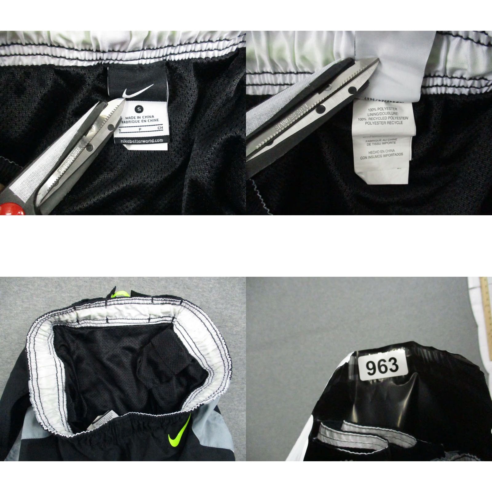 Nike Nike Shorts Basketball Mens Small Black Neon Logo Colorblock Drawstring Athletic Size US 26 / EU 42 - 8 Thumbnail