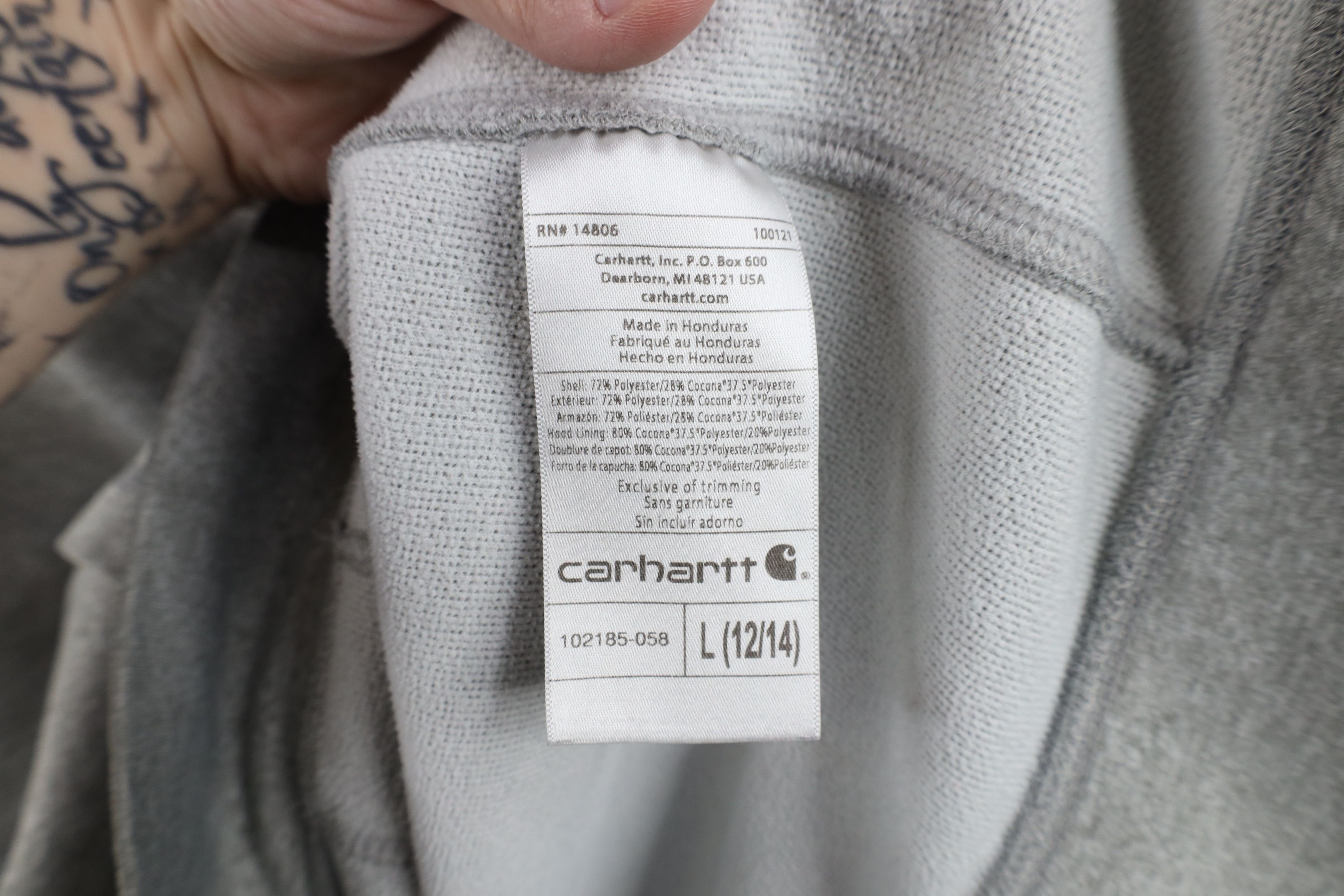Carhartt Vintage Y2K Carhartt Spell Out Big Logo Hoodie Gray Size L / US 10 / IT 46 - 10 Thumbnail