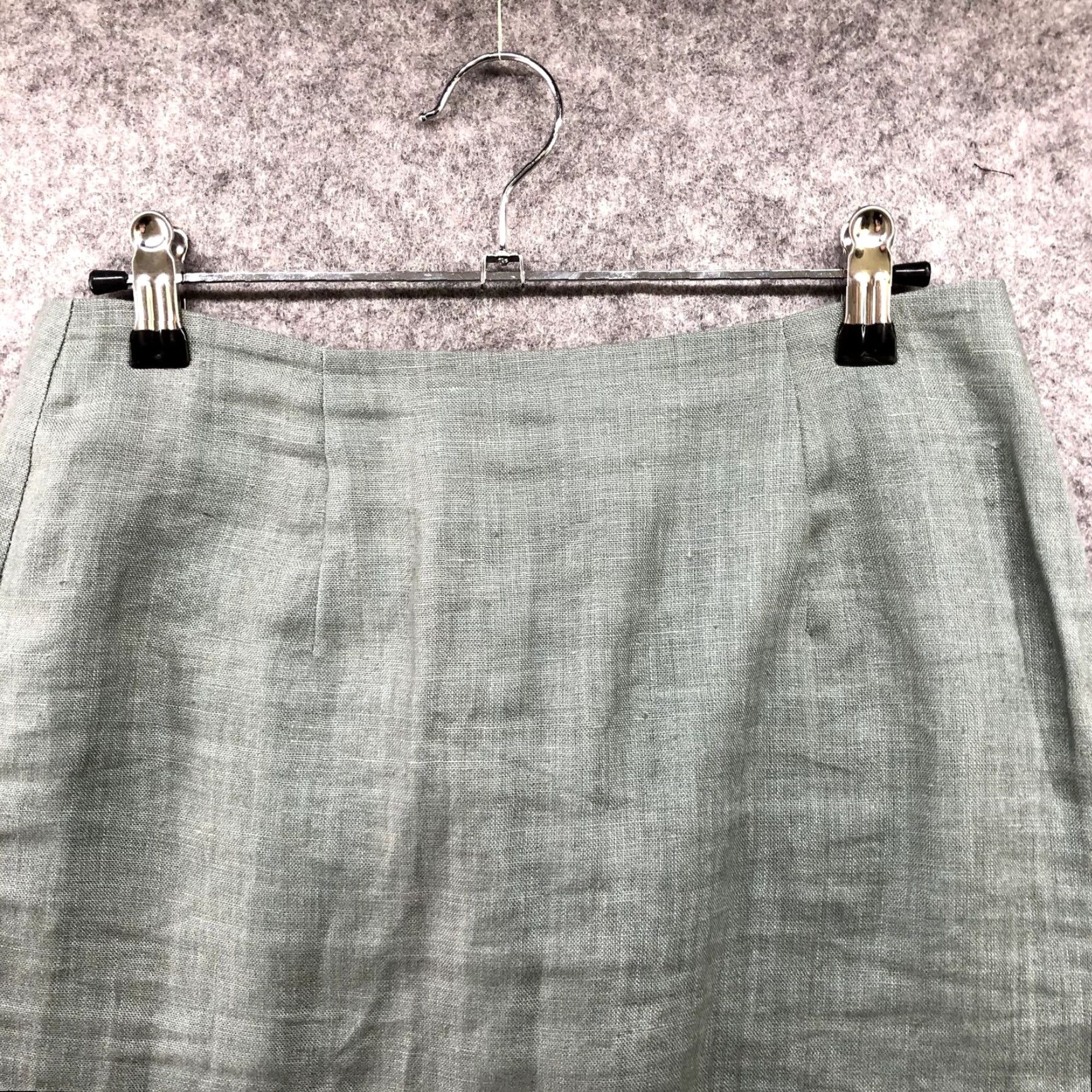 Vintage VINTAGE Pencil Skirt Size 27'' Waist 100% Linen Sage Green Career Formal Woman Skirt Knee Length Green Mens? Girls? Size 27" / US 4 / IT 40 - 3 Thumbnail