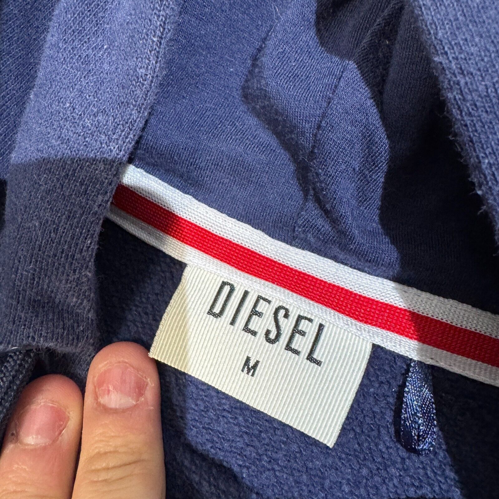 Diesel × Vintage Vintage Diesel Unisex Navy Red White Cotton Hoodie Size Boxy Size US M / EU 48-50 / 2 - 7 Thumbnail