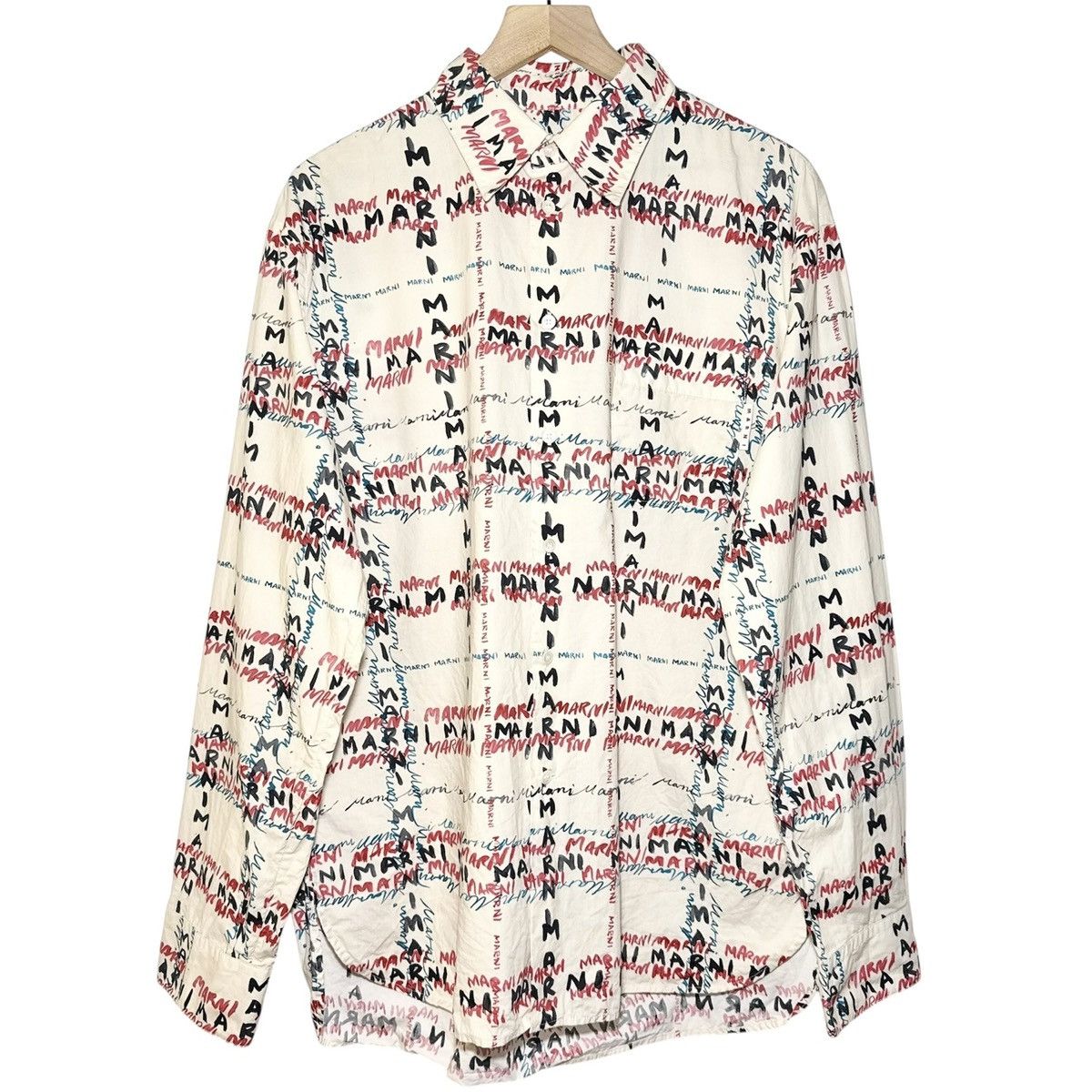 Marni Marni Crossroads Poplin Shirt in Antique White Size US XL / EU 56 / 4 - 1 Thumbnail