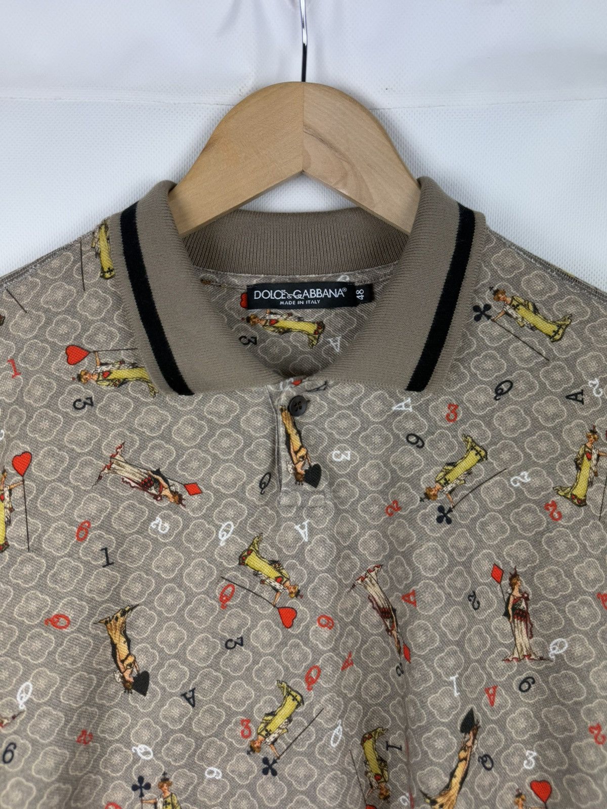 Dolce & Gabbana D&G Playing Cards Overprinted Short Sleeve Polo Shirt Size US M / EU 48-50 / 2 - 8 Thumbnail