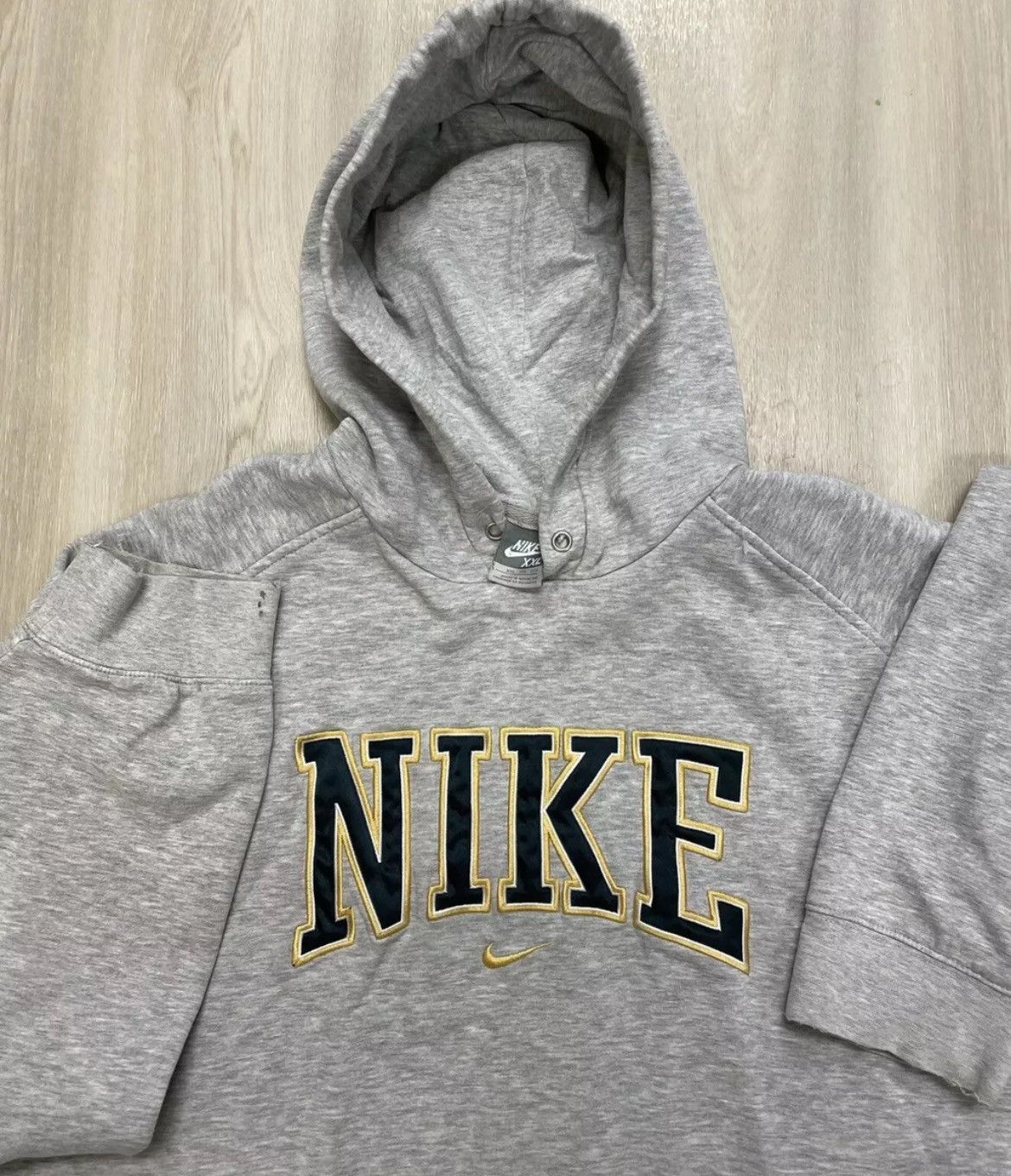 Vintage Nike Center Swoosh Hoodie Embroidered Spellout 2XL