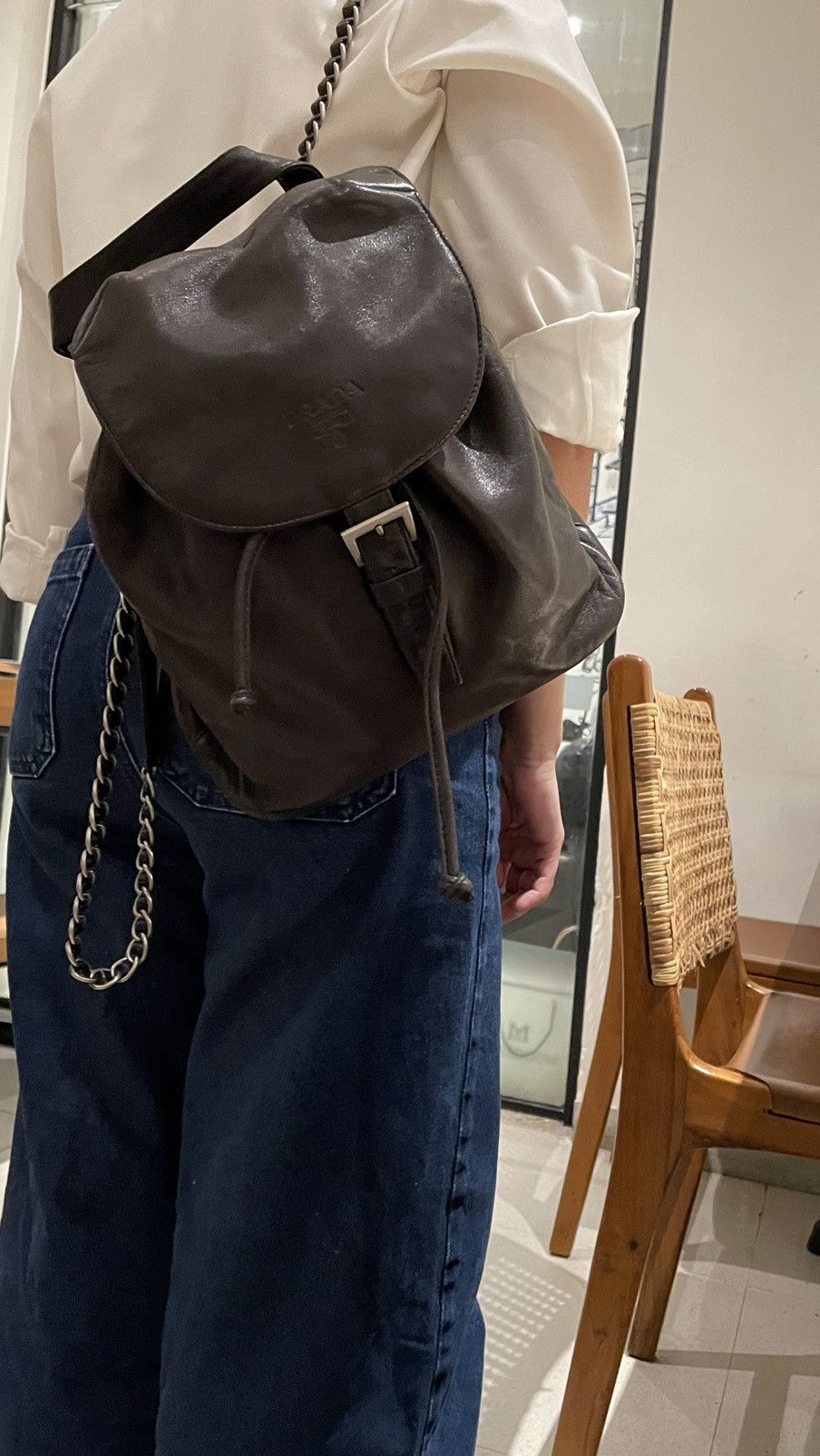 Prada × Vintage Prada Backpack Leather in Chain Strap Size ONE SIZE - 3 Thumbnail