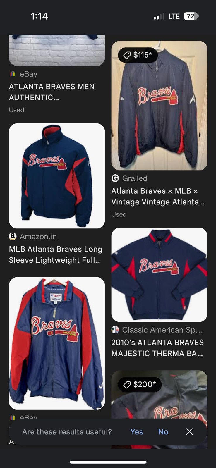 Vintage 90s Atlanta Braves Majestic MLB Baseball