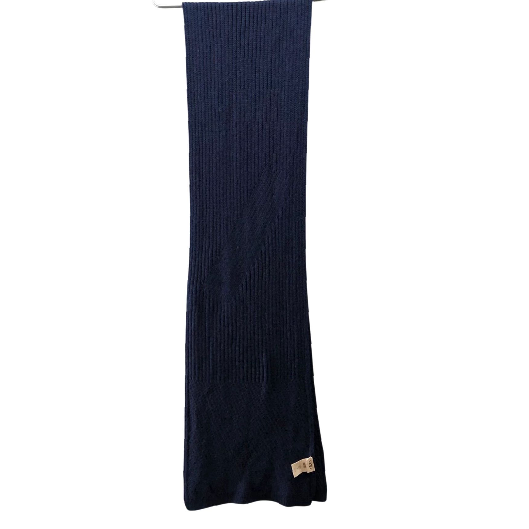 Ugg UGG Australia Wool Cashmere Knit Winter Scarf Navy Blue Rectangle Womens Mens Knitted Wool Scarf Size ONE SIZE - 2 Thumbnail