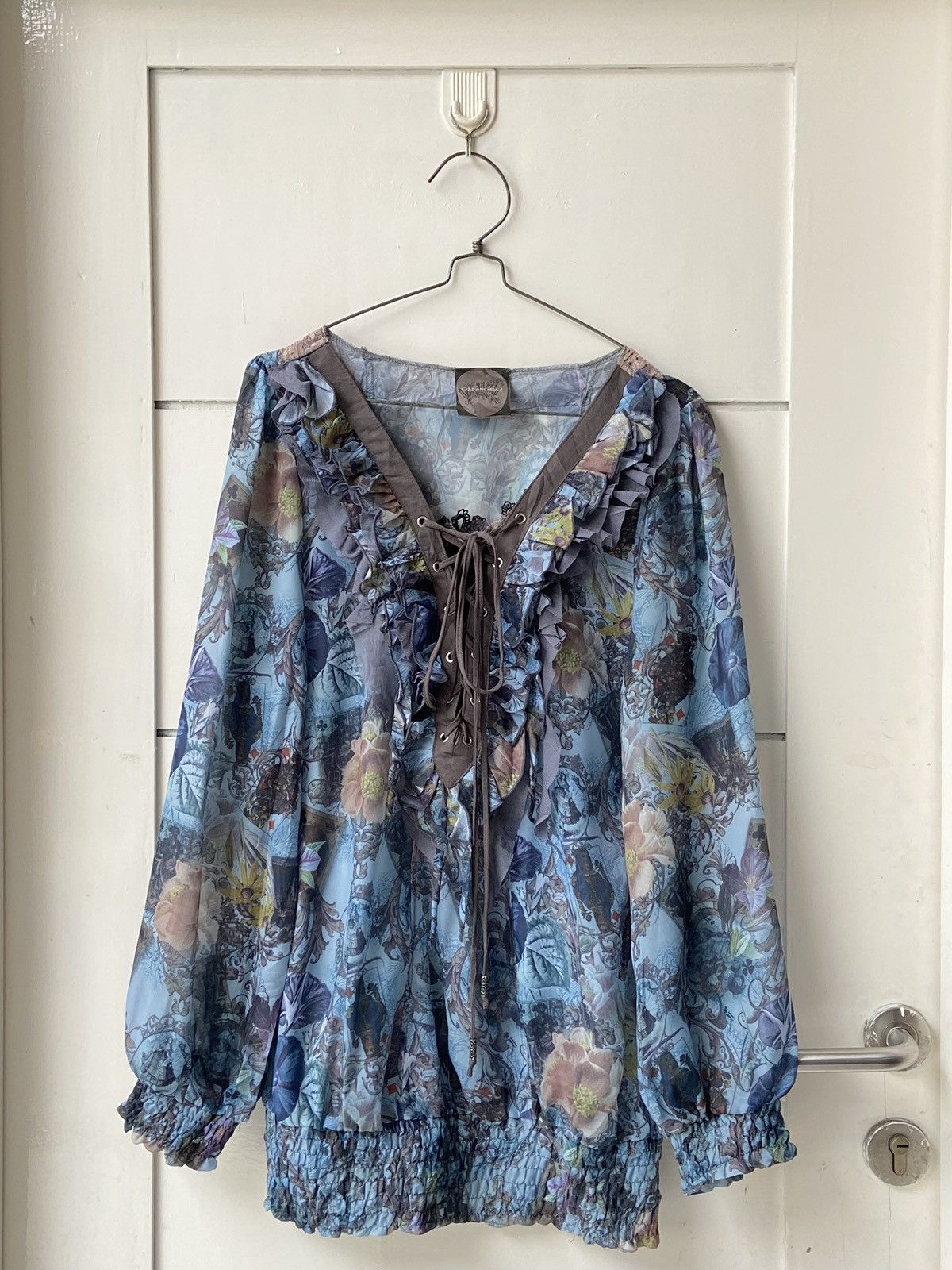 Designer × Japanese Brand × Seditionaries OZZ ANGELO Flower Motive Blouse Size XS / US 0-2 / IT 36-38 - 10 Thumbnail