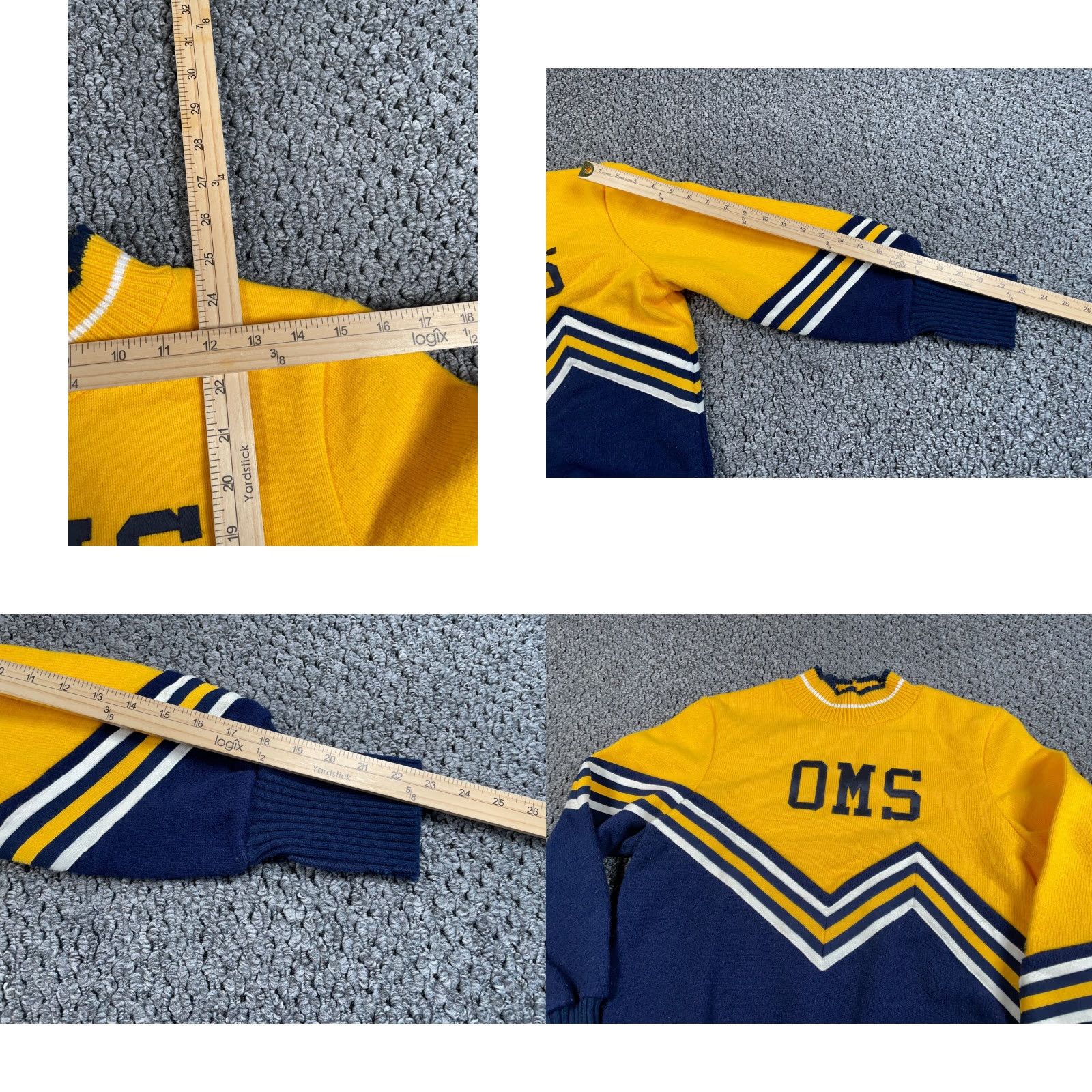 Vintage VINTAGE Varsity Sweater Shirt Women M Blue 80s 90s Preppy Retro Embroidered Knit Mock Neck Long Sleeve Pullover Casual USA Tag Size M / US 6-8 / IT 42-44 - 8 Thumbnail