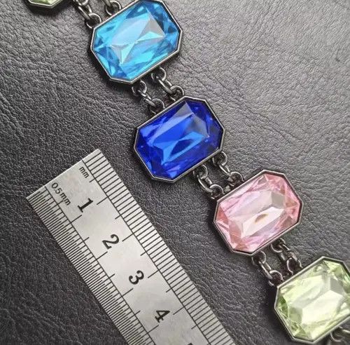 Other 898Colorful Gemstone Chained Belt Size ONE SIZE - 8 Thumbnail