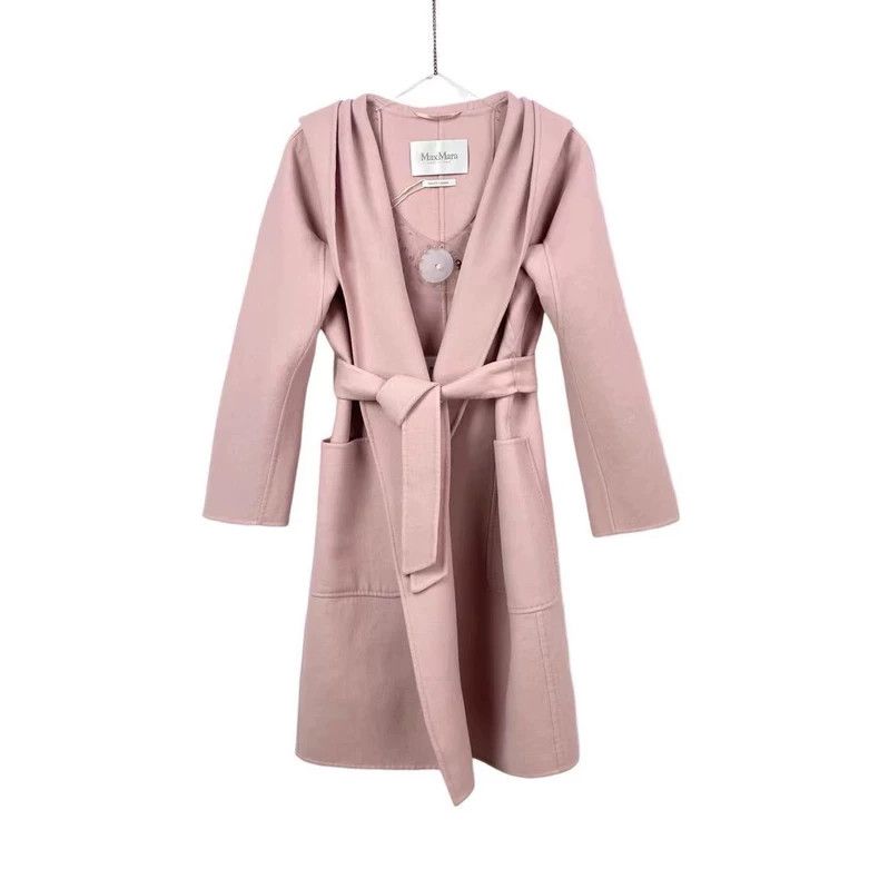 Max Mara Max Mara RIALTO Classic Pink Hooded Belted Water Ripple Co Size S / US 4 / IT 40 - 1 Thumbnail