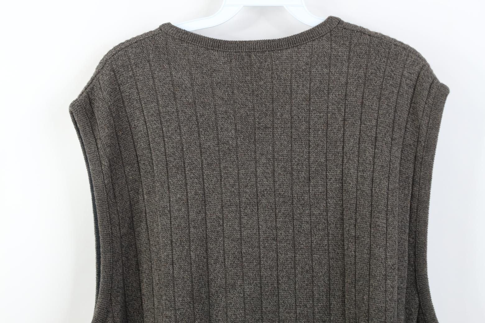 Vintage Vintage 90s Streetwear Linen Blend Ribbed Knit Sweater Vest Size US L / EU 52-54 / 3 - 7 Thumbnail