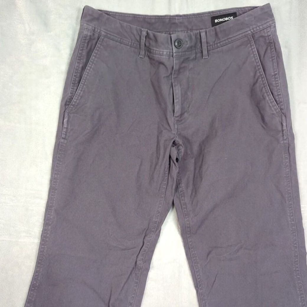 Bonobos Bonobos Chino Pants Mens 30x28 Gray Flat Front Pockets Casual Workwear Pants Size US 30 / EU 46 - 4 Thumbnail