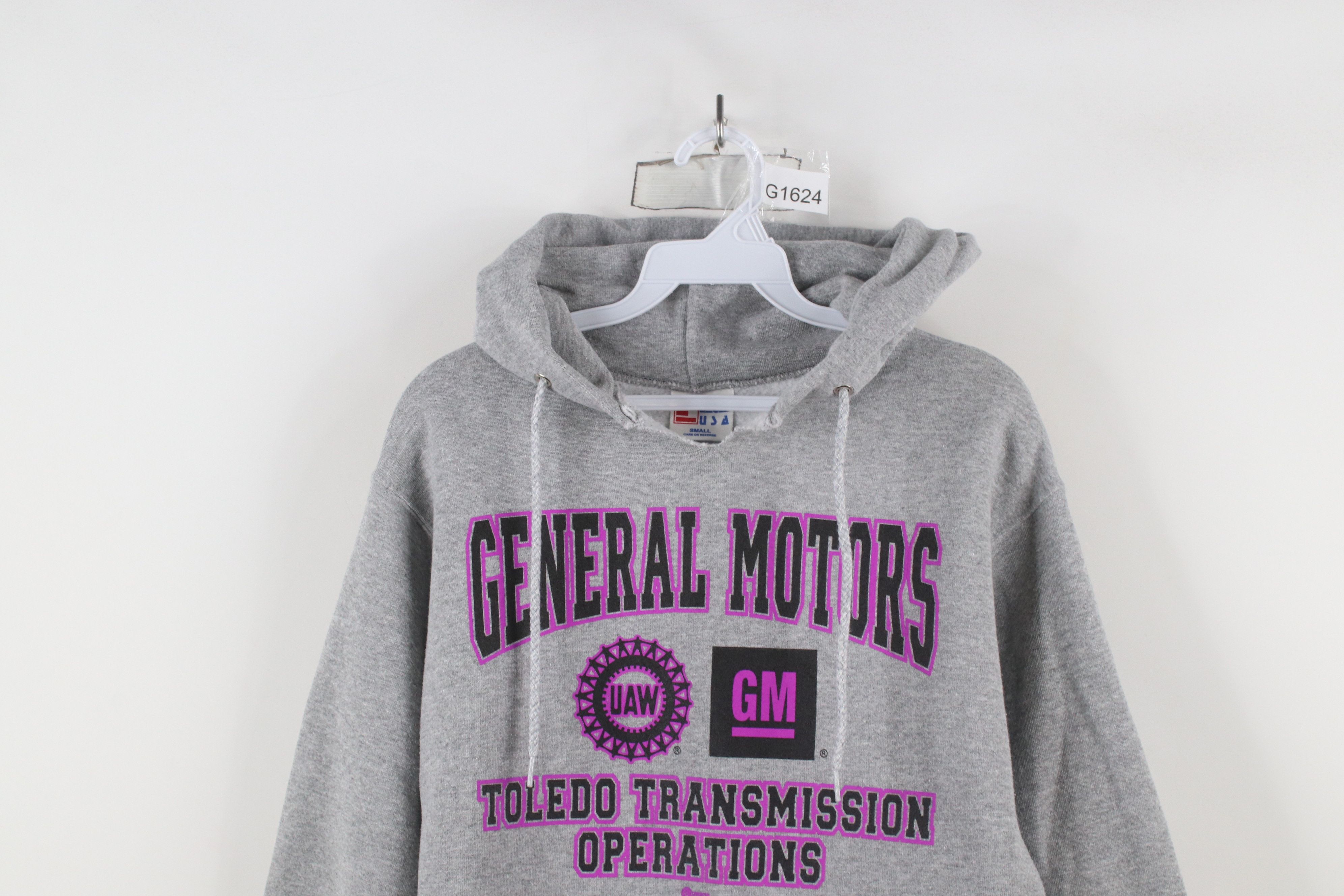Vintage Vintage 90s General Motors UAW Hoodie Sweatshirt Gray USA Size US S / EU 44-46 / 1 - 2 Thumbnail