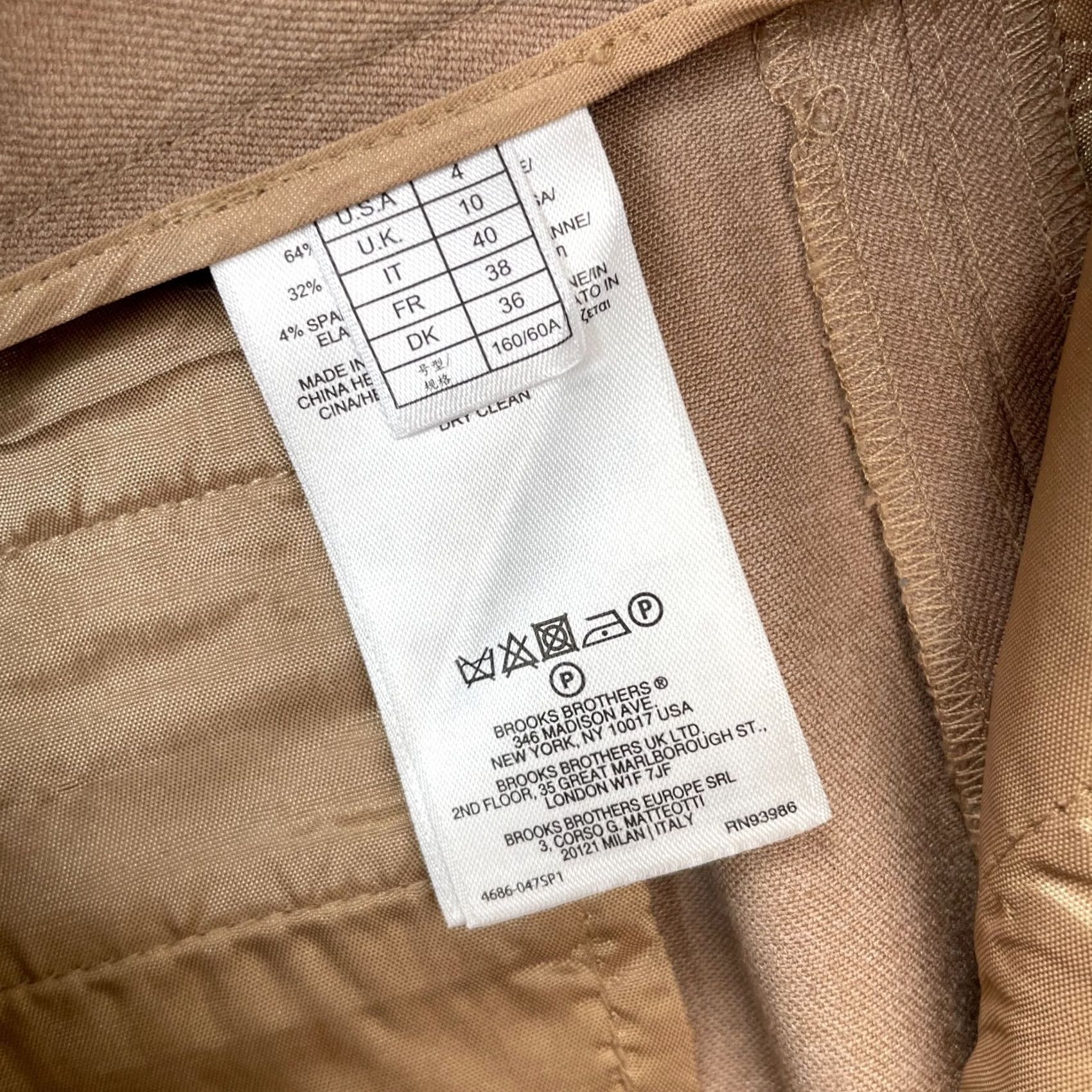 Brooks Brothers Brooks Brothers Womens Pants Brown Caroline Fit Straight Leg Stretch Business Size 24" / US 00 / IT 34 - 4 Thumbnail