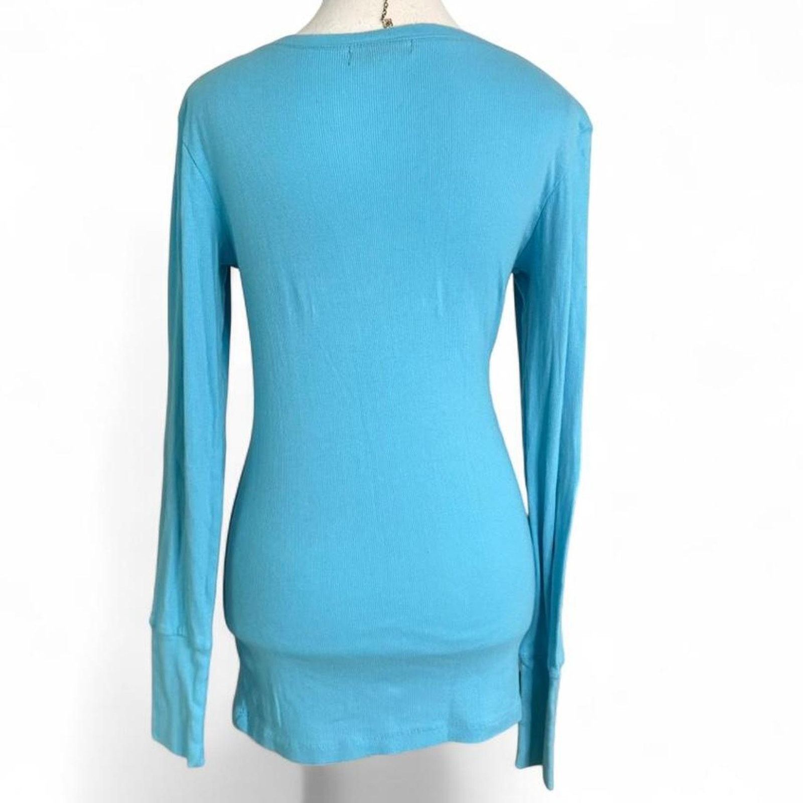 Fox Racing Fox Racing Blue Henley 100%Cotton Fox Riders Co Top Size L Size L / US 10 / IT 46 - 2 Thumbnail