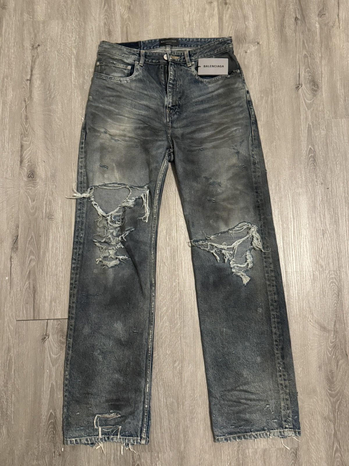 Balenciaga Balenciaga SS23 Mud “Oil Spill” Denim Size US 30 / EU 46 - 1 Thumbnail