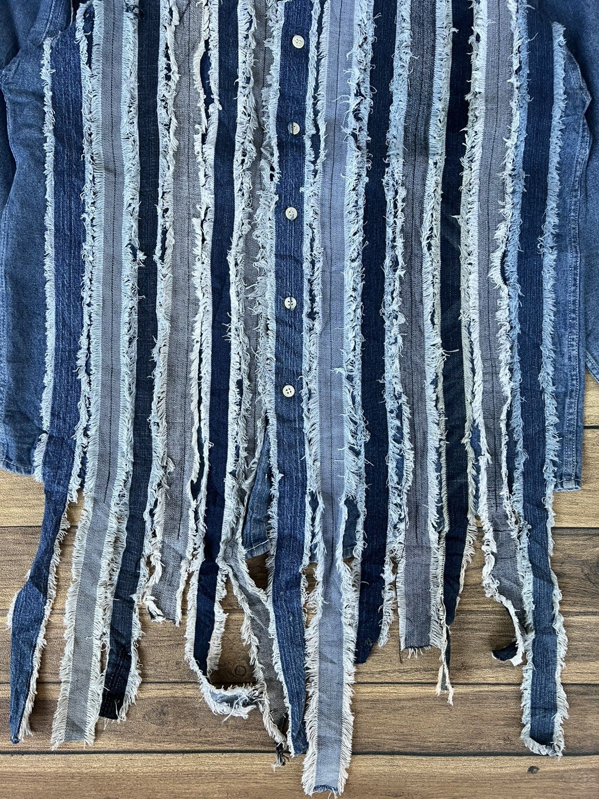 Anchor Blue Rare !!! Anchor blue patchwork denim buttons Size US S / EU 44-46 / 1 - 3 Thumbnail