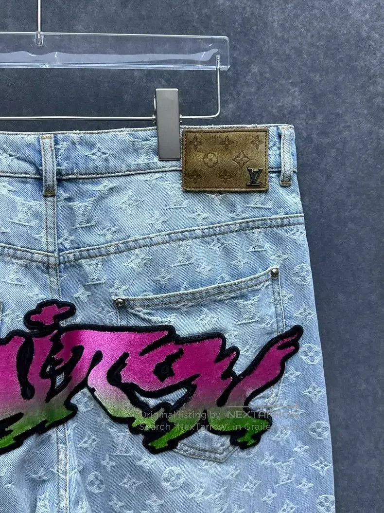 Louis Vuitton Louis Vuitton SS22 Graffiti Denim Pants. Size US 31 - 7 Thumbnail