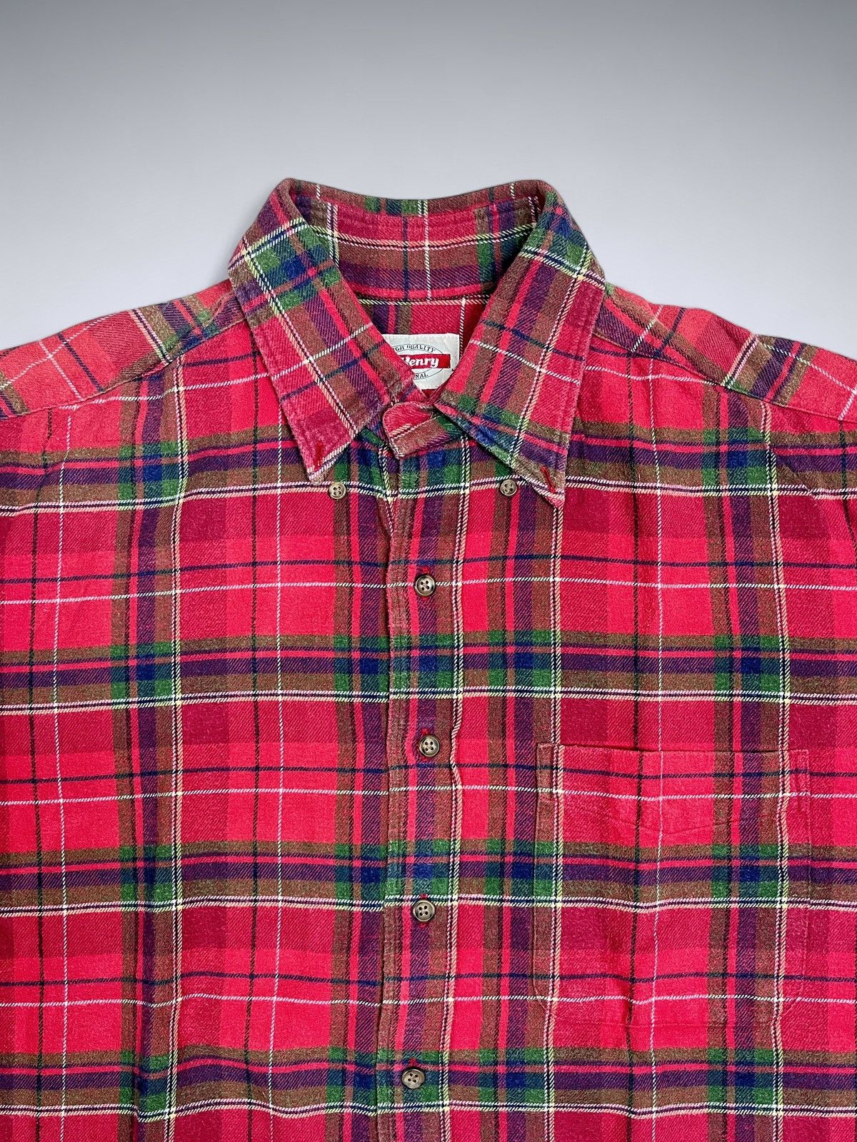 Flannel × Vintage 90s O.Henry Vintage Heavyweight Plaid Flannel Size US XL / EU 56 / 4 - 2 Thumbnail