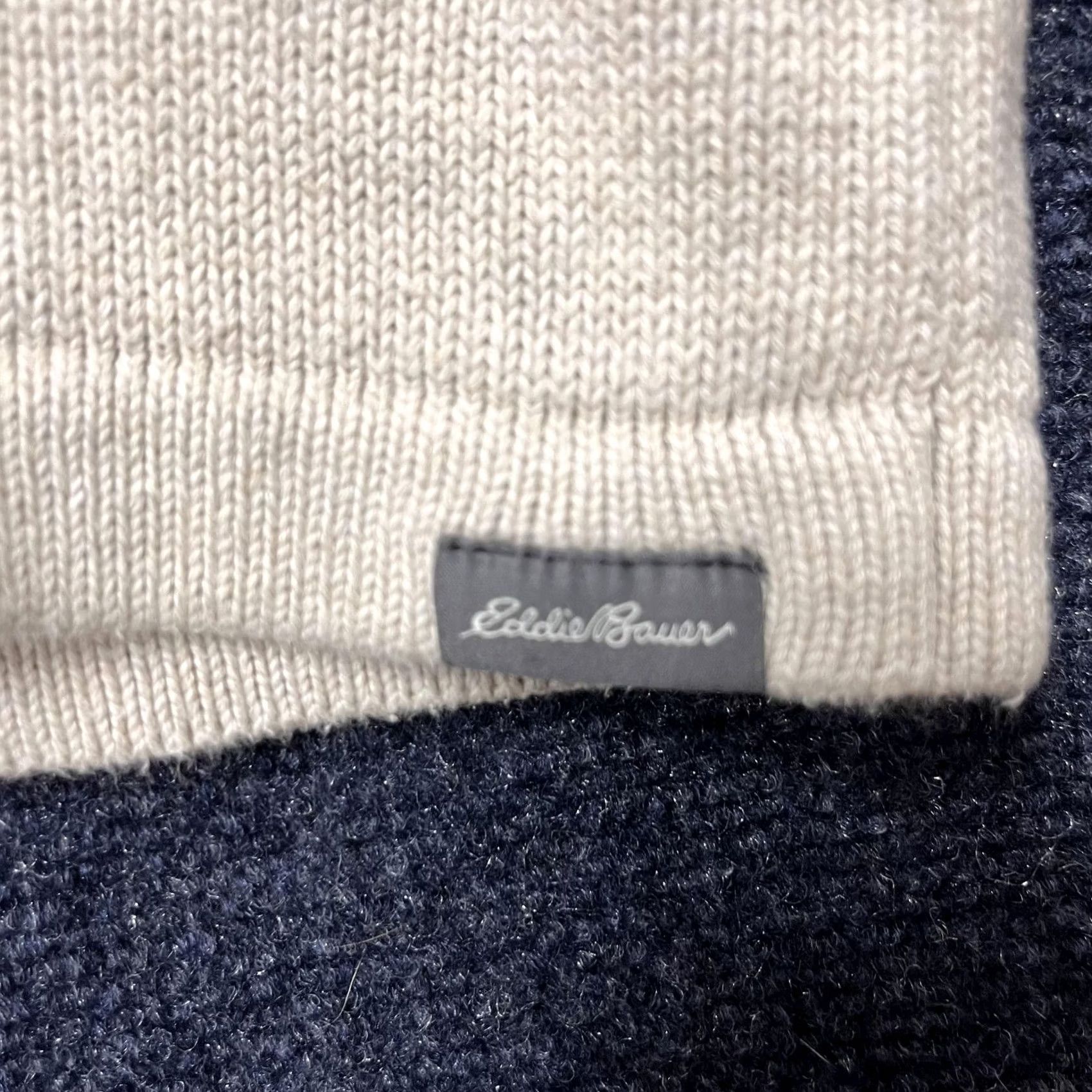 Eddie Bauer Eddie Bauer Sweater Mens M Beige 1/4 Zip Mock Neck Striped Knit Pullover Size US M / EU 48-50 / 2 - 2 Thumbnail